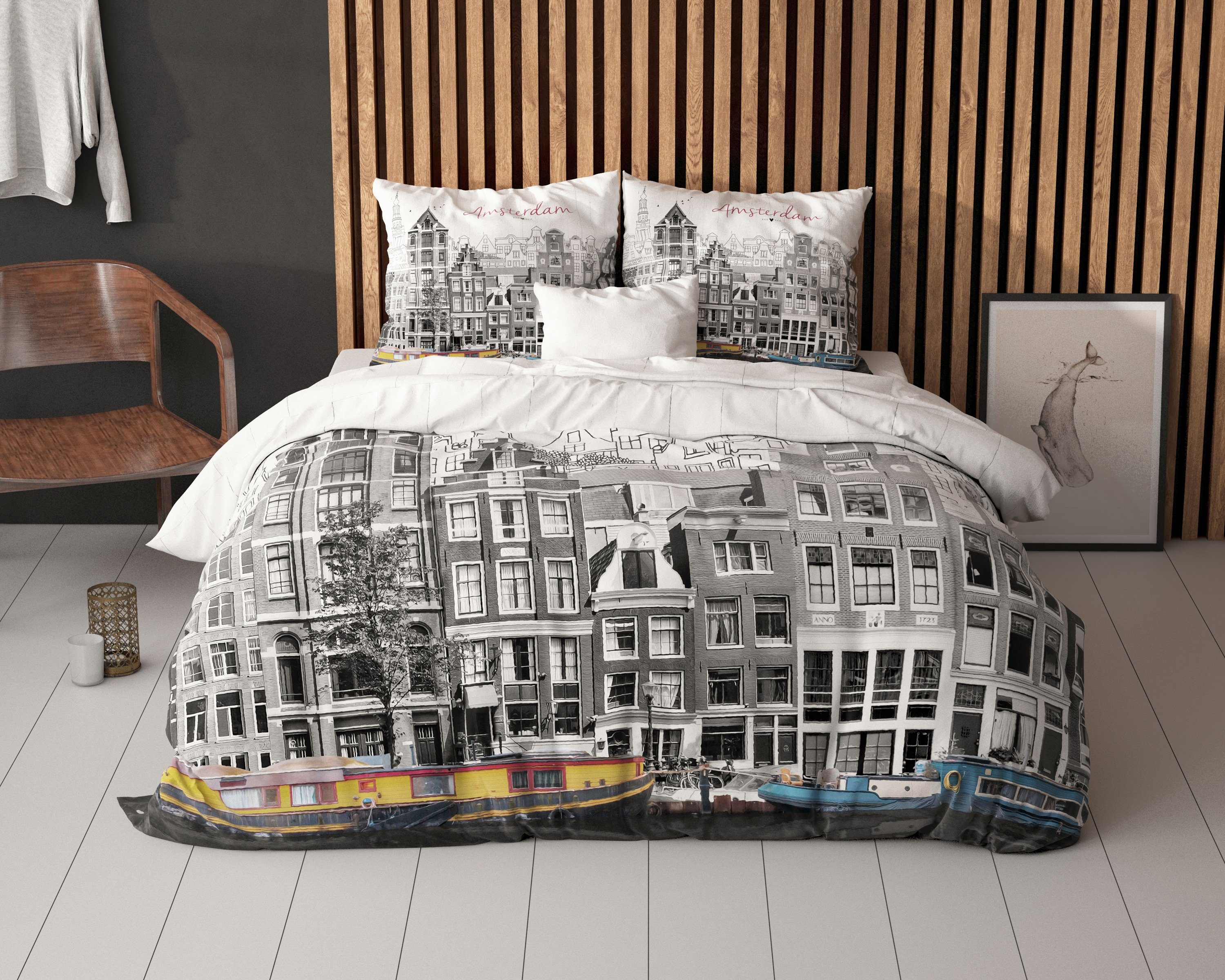 Sitheim-Europe Bettwäsche OLD AMSTERDAM BETTBEZUG & Kissenbezüge, Ránforce, 3 teilig, 100 % Baumwolle