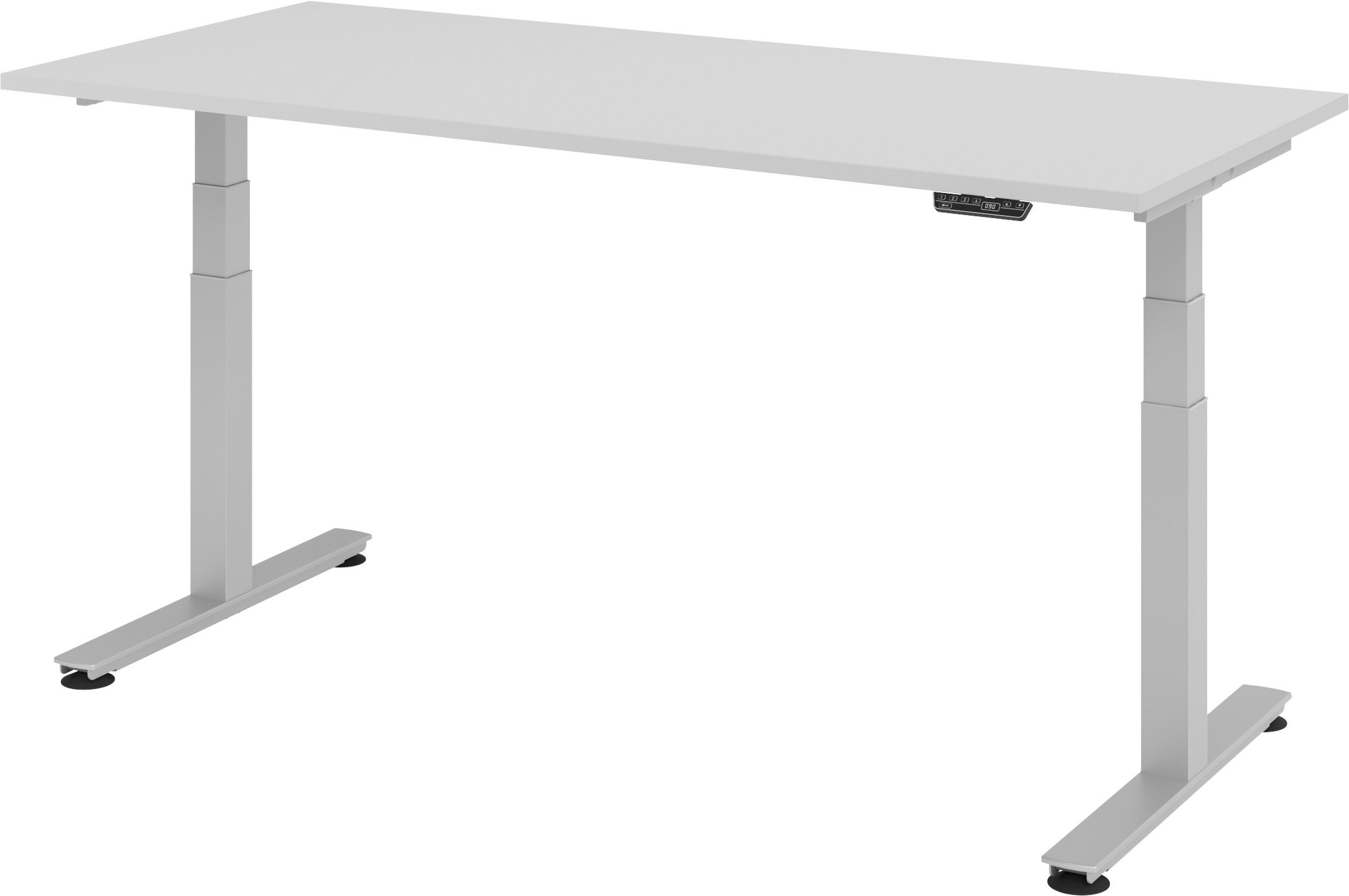 bümö Schreibtisch Schreibtisch elektrisch XDSM, Rechteck: 180 x 80 cm - Dekor: Grau