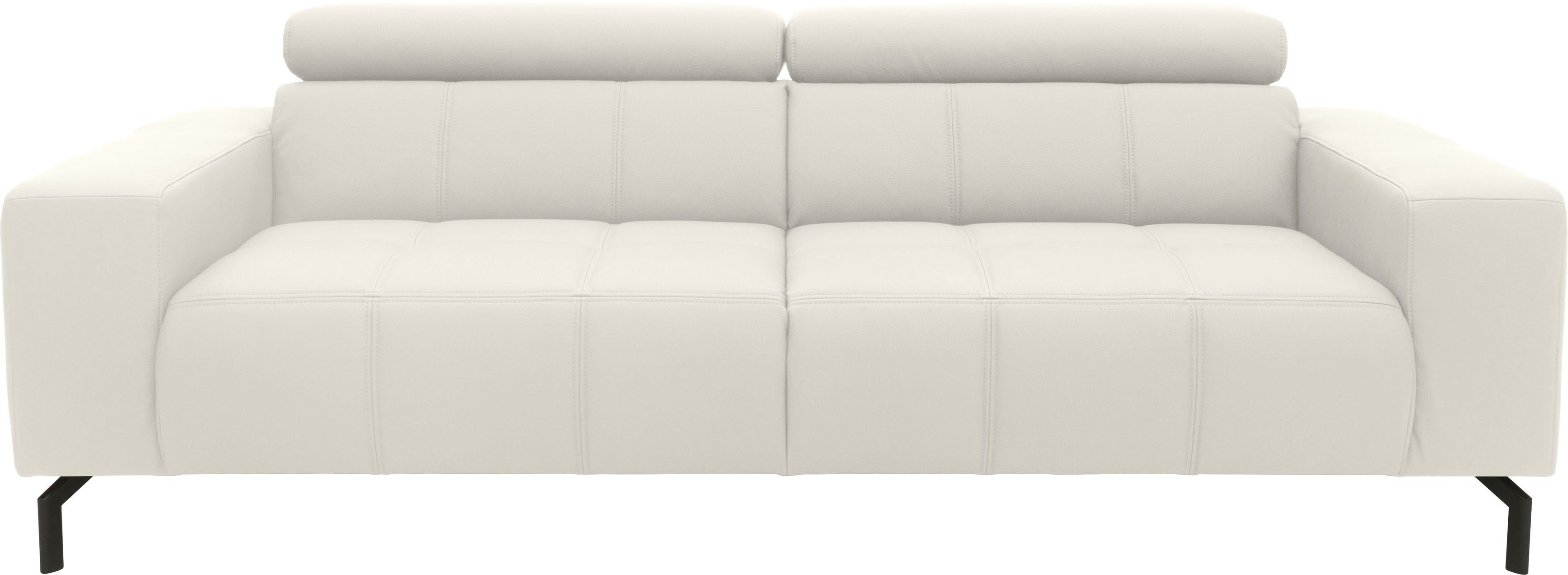 DOMO collection 2,5-Sitzer Cunelli zeitlos und elegant, moderne Sitznähte als Designelement, wahlweise mit 6-fach verstellbaren Kopfteilen, fester Sitzkomfort