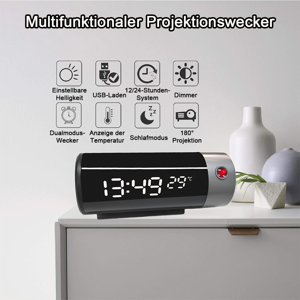 TUWENA Projektionswecker Digitaler Projektionswecker mit Temperatur- günstig online kaufen
