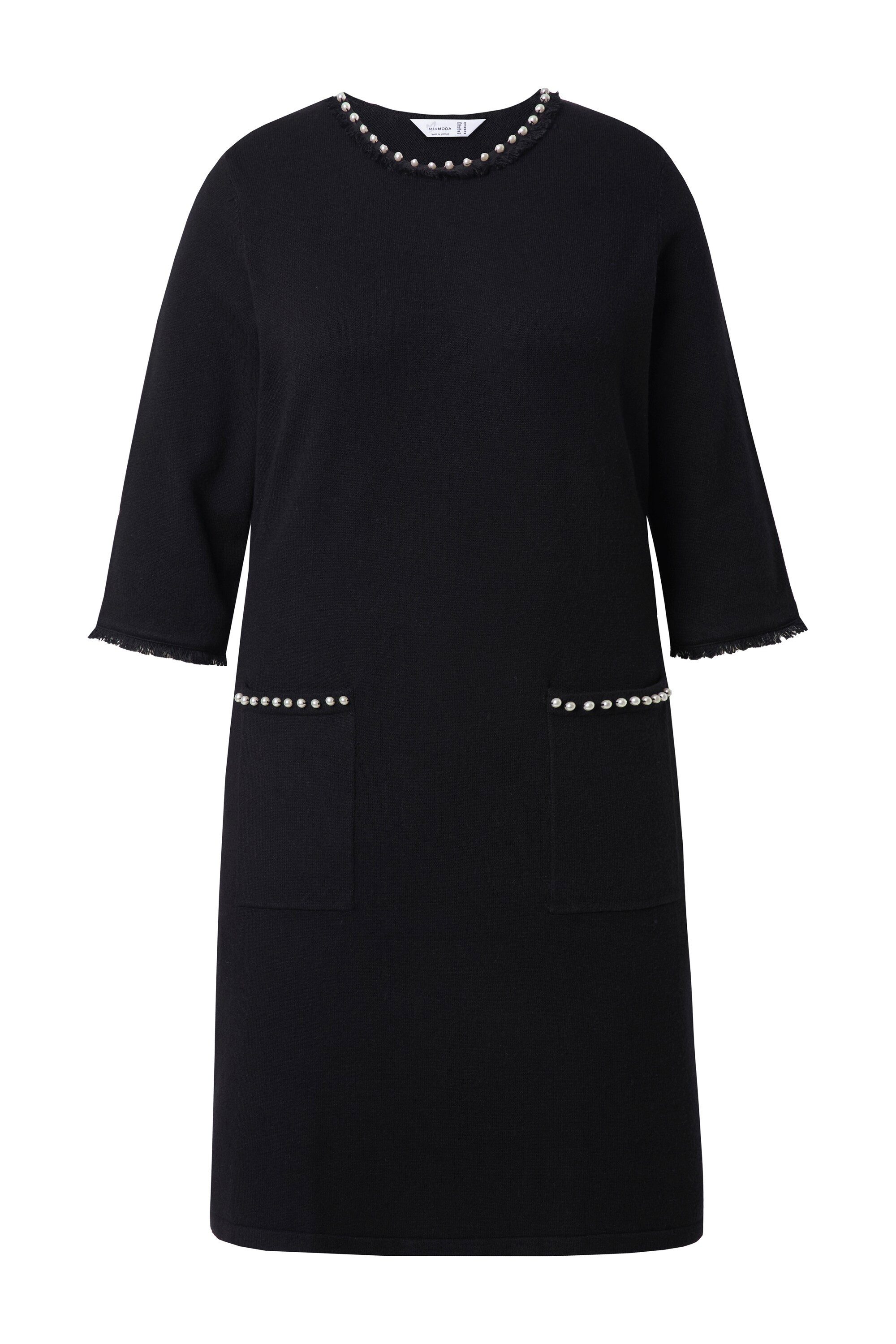 MIAMODA Strickkleid Strickkleid A-Linie Zierperlen Fransenkanten günstig online kaufen