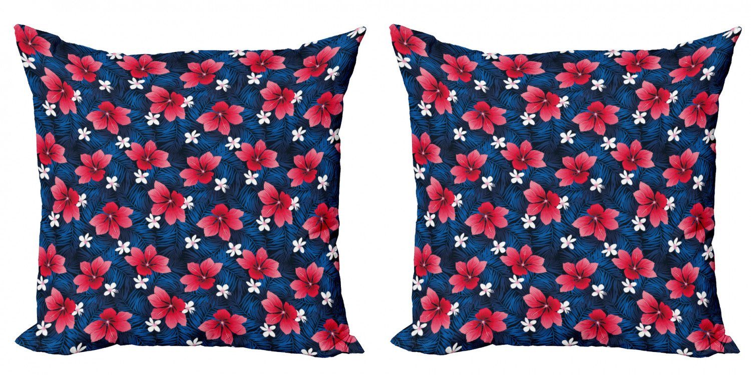 Modern Flora Abakuhaus und Blush Kissenbezüge Navy (2 Stück), Digitaldruck, exotische Doppelseitiger Accent