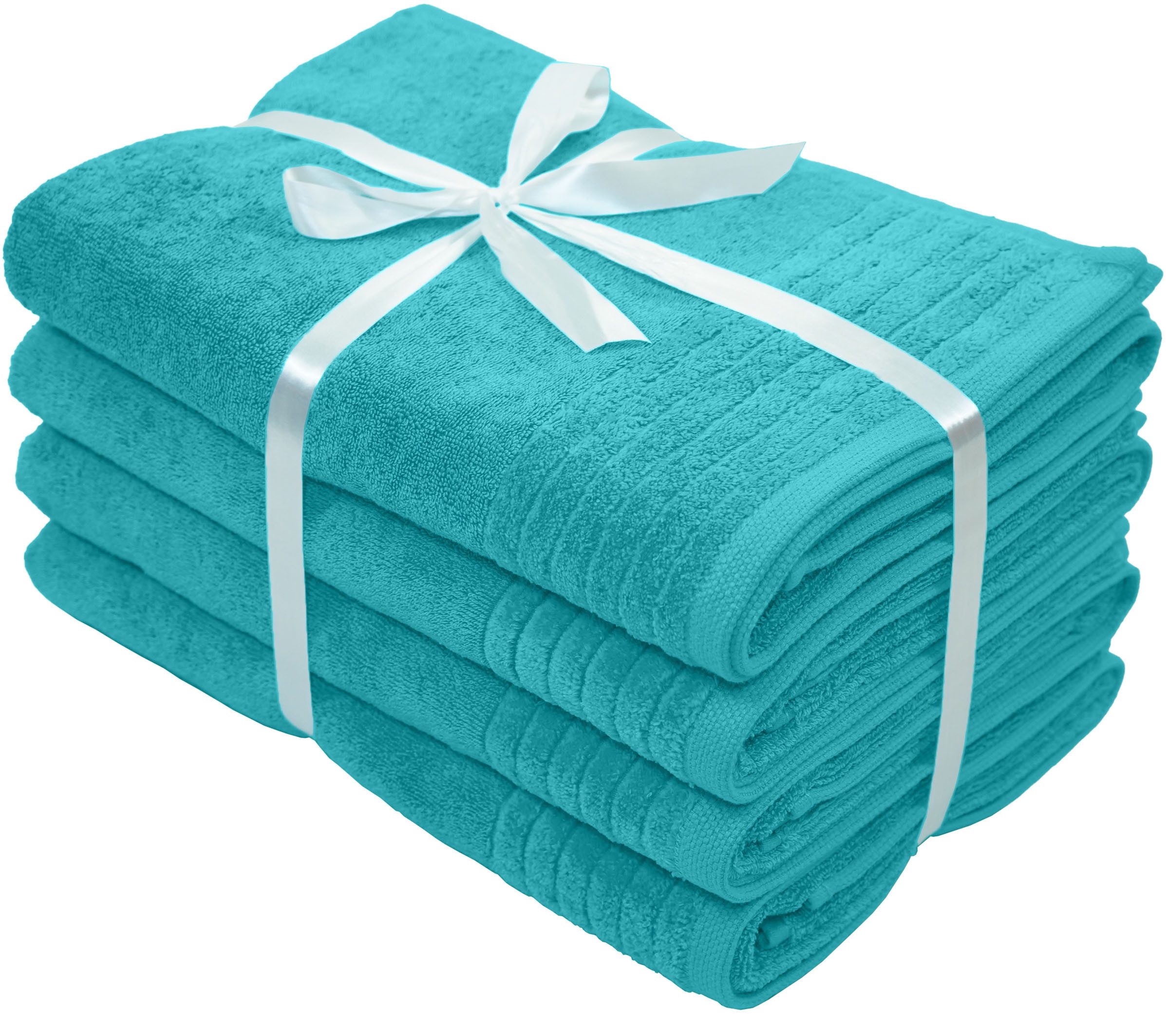 OTTO home Duschtücher Sanremo Premium, Premium Handtücher, 600 gr/m², 70x140cm, Frottier (Set, 4-St), mit Bordüre, flauschig und weich, dicke Qualität, 5 Jahre Garantie