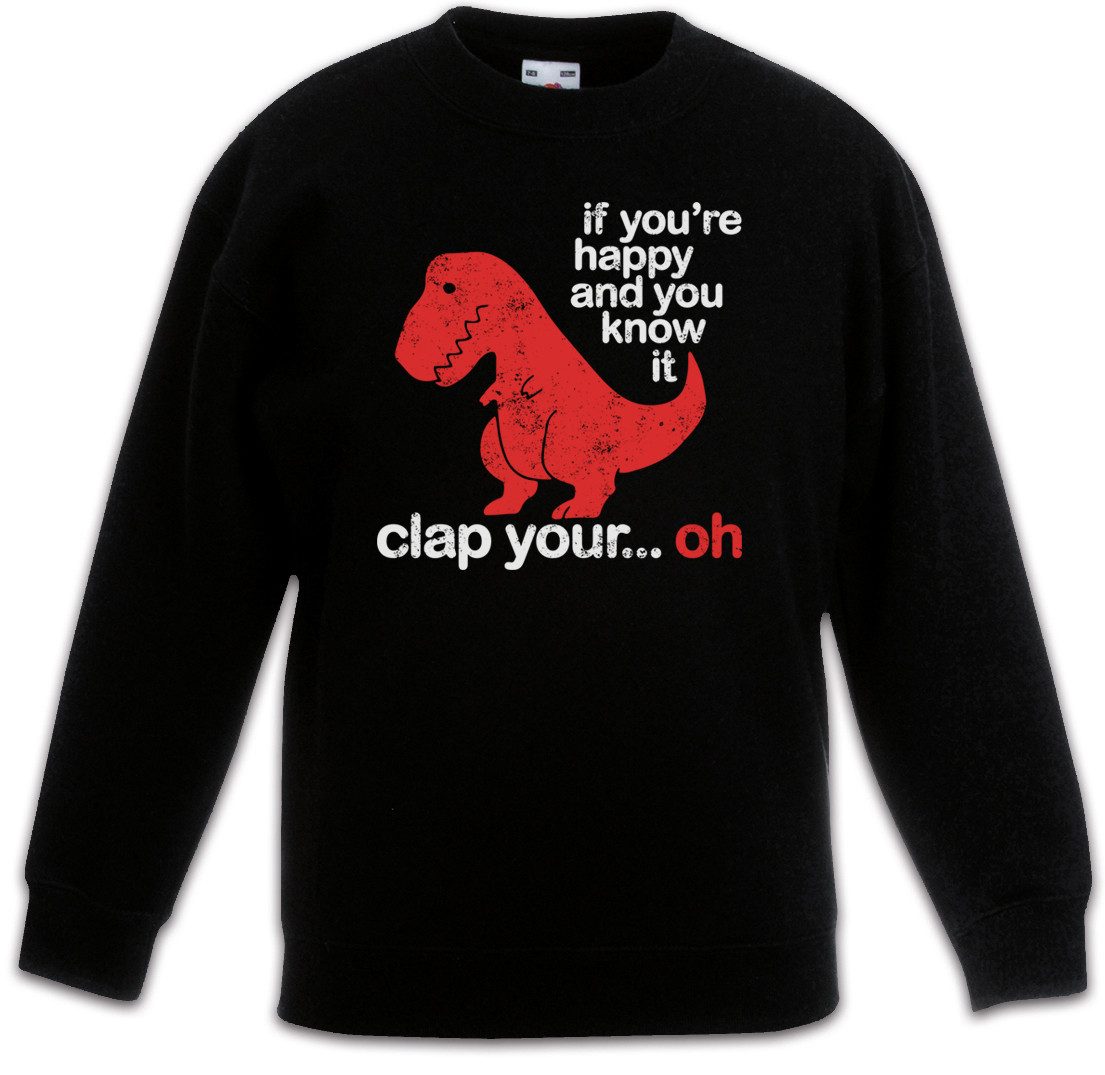 Sweatshirt Rex Clap Kinderpullover Dinosaurier Dinosaur Tyrannosaurus T-Rex Clap
