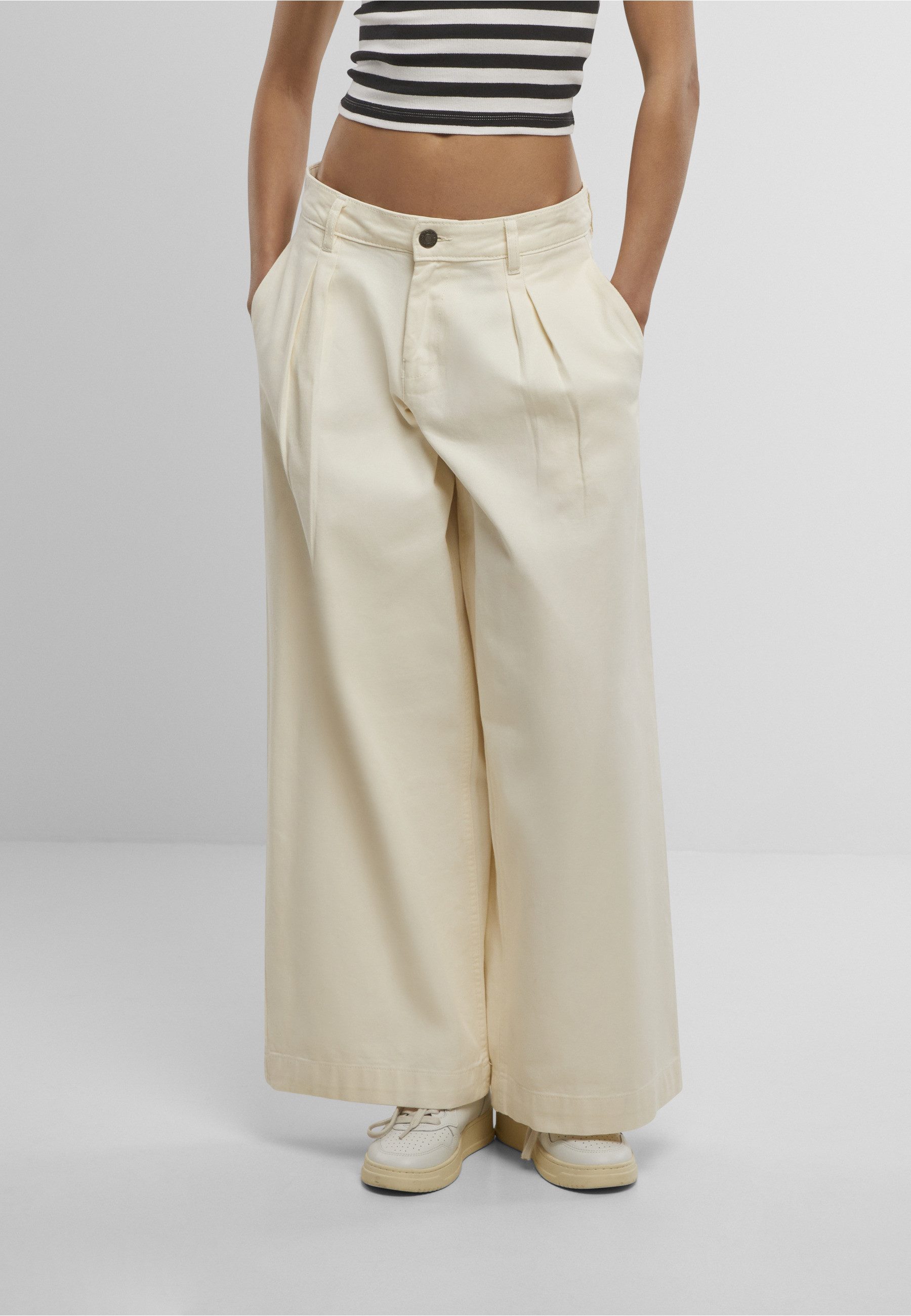 URBAN CLASSICS Bequeme Jeans Urban Classics Ladies Wide Leg Light Denim Pants