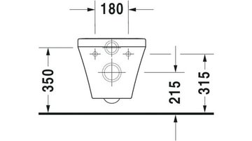 Duravit Bidet Wand-WC DURASTYLE RIMLESS tief, 370x620mm HygieneGlaze weiß