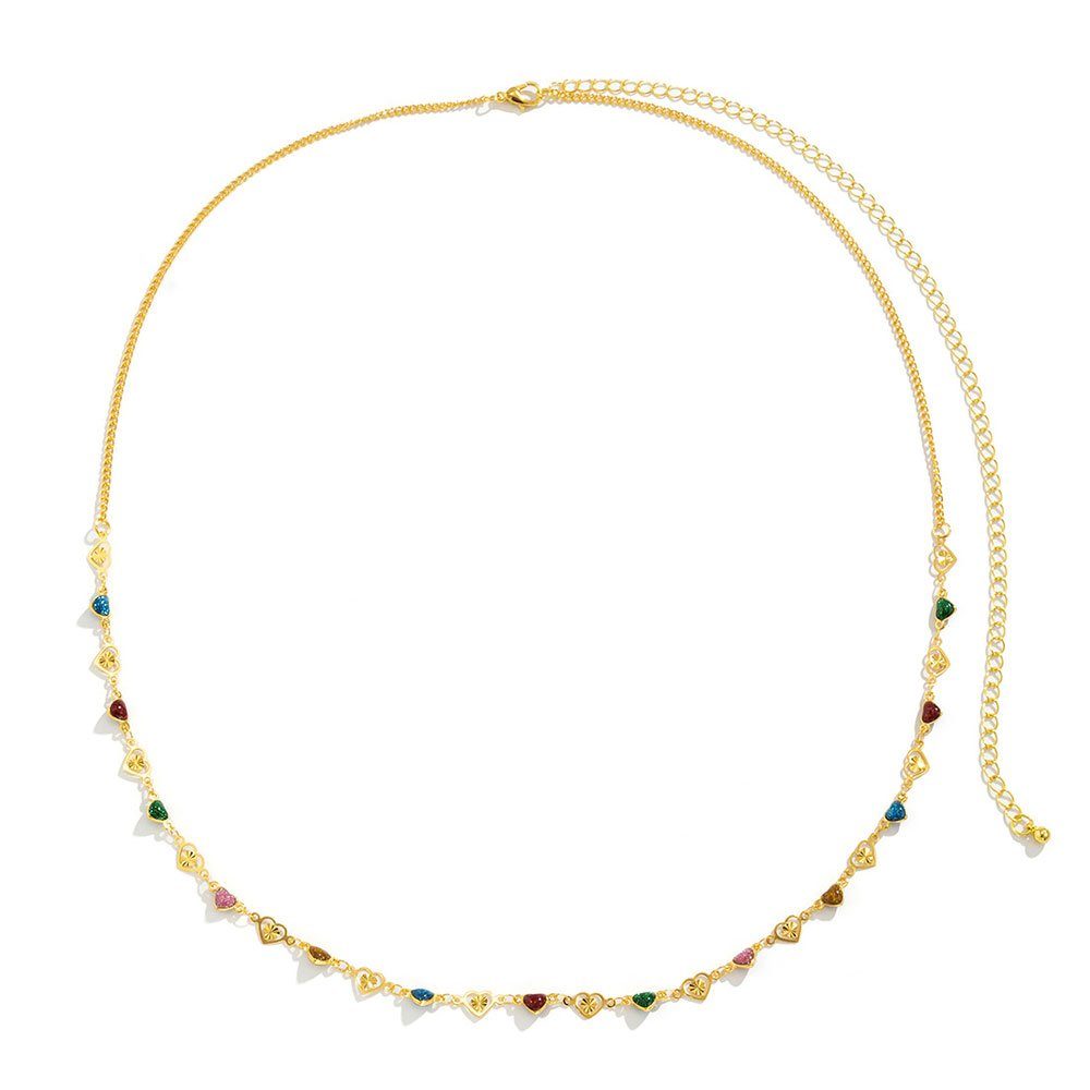 LAKKEC Charm-Kette Taille Kette Körper Halskette gemischte Farben einfache Damenschmuck Gold