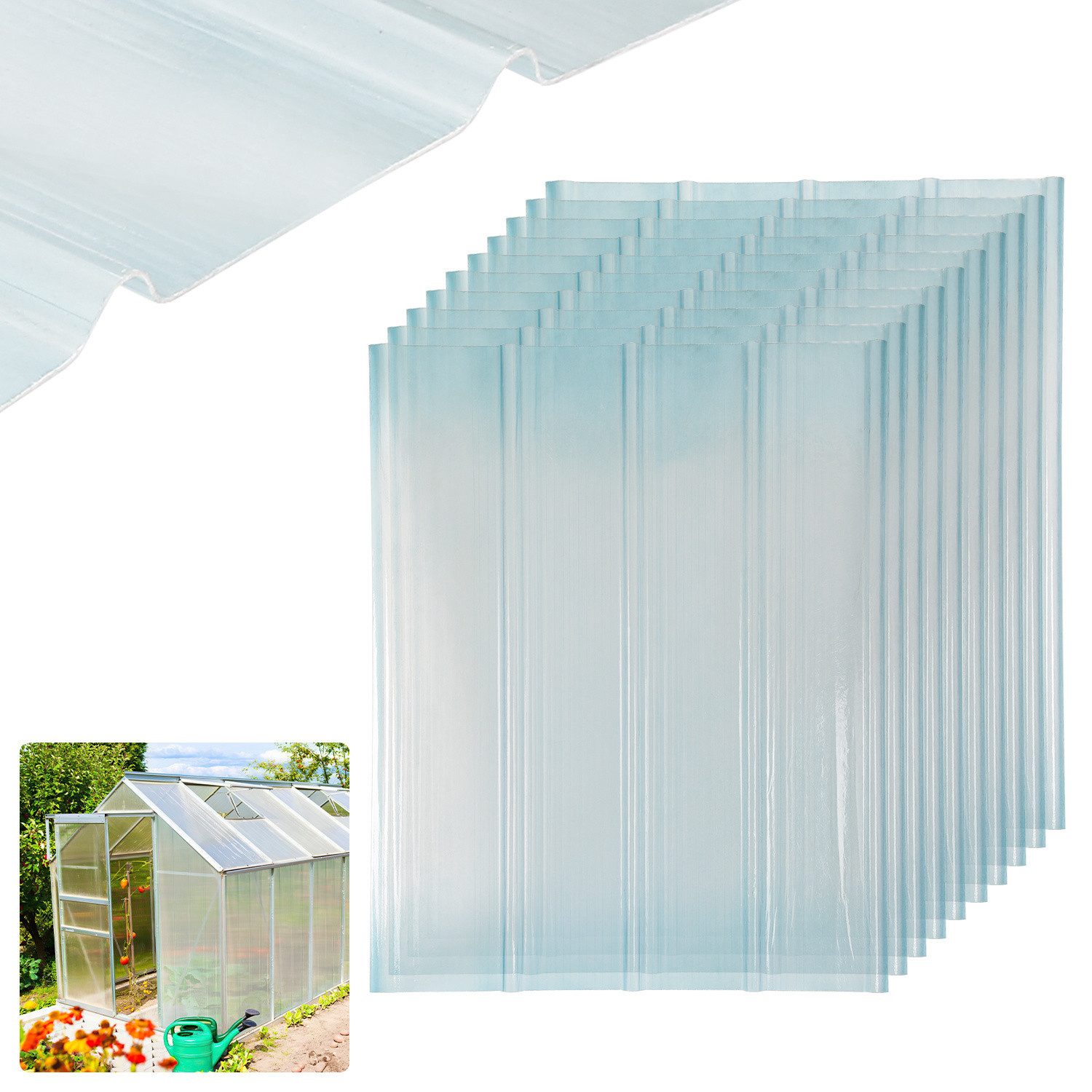 Clanmacy Wellplatte FRP-Trapezblech Wellplatte FRP-Tageslichtplatten für dach Dachplatten, 0.2 mm