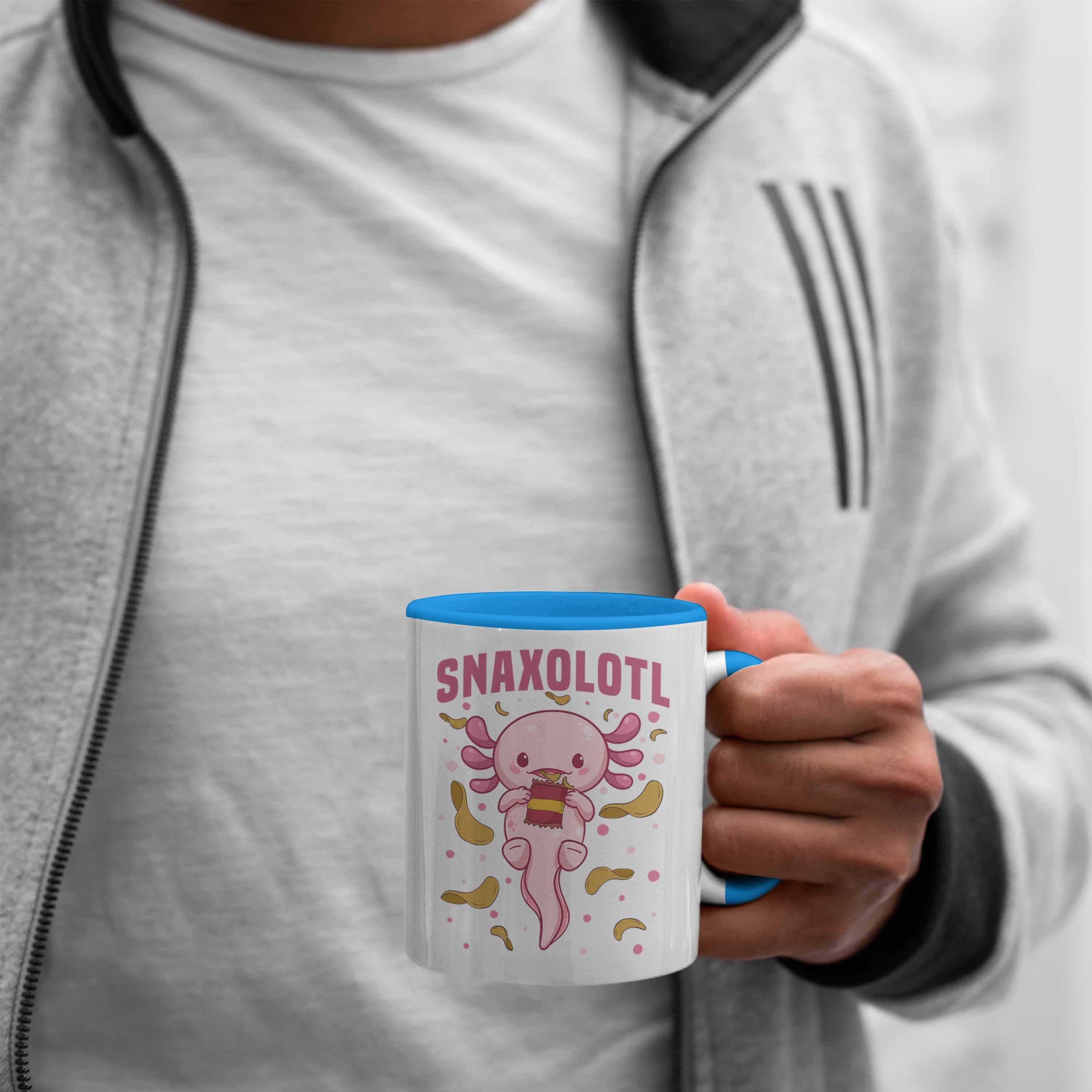 Geschenk Tasse Tasse - Schwanzlurch-Liebhaber für Snaxolotl Axolotl Trendation Trendation Blau