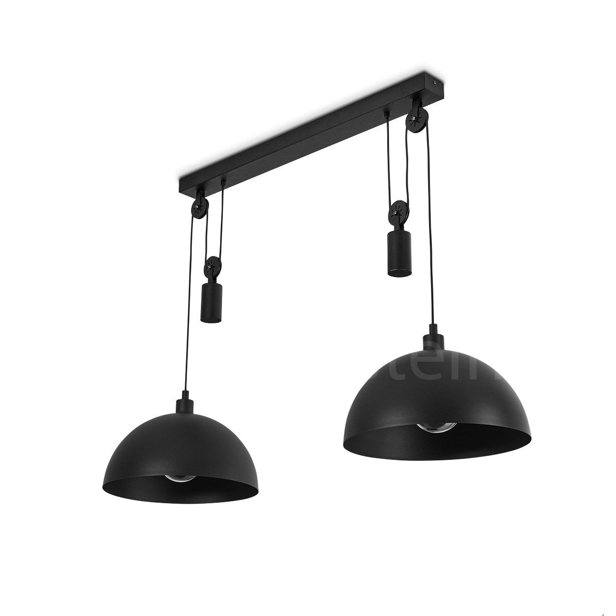 hofstein Pendelleuchte »Cretajo« Hängelampe aus Metall in Schwarz im industrial Design, ohne Leuchtmittel, Hängeleuchte mit verstellbarer Höhe bis max. 188, 5cm, 2xE27