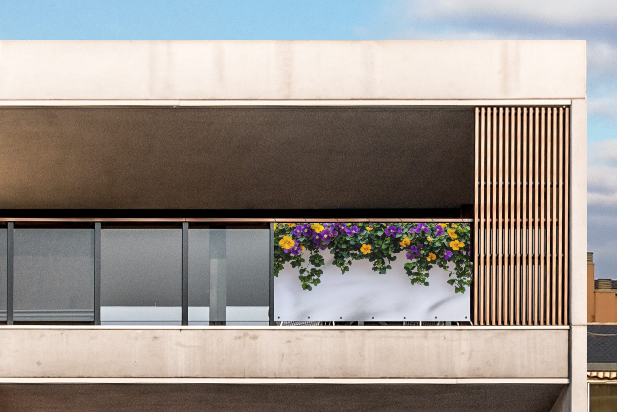 MuchoWow Balkonsichtschutz Blumen - Wand - günstig online kaufen
