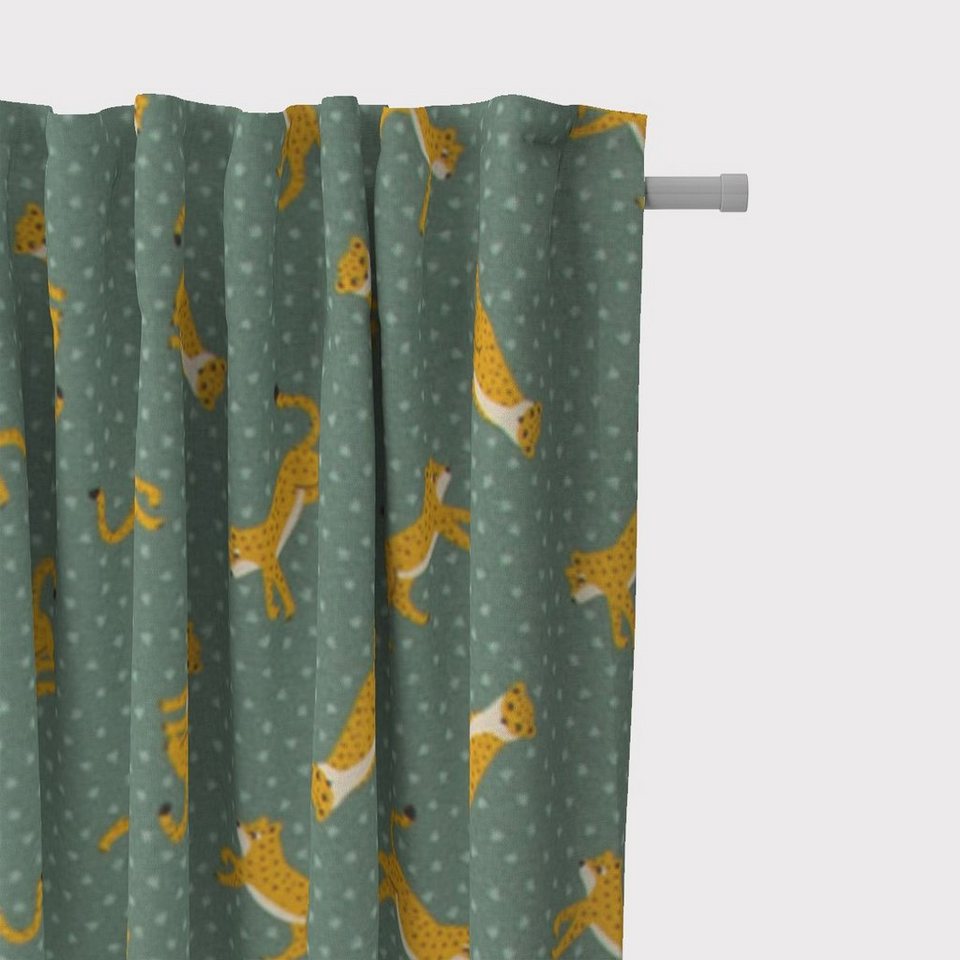 Vorhang »SCHÖNER LEBEN. Vorhang Ottoman Leopard Punkte grün gelb 245cm