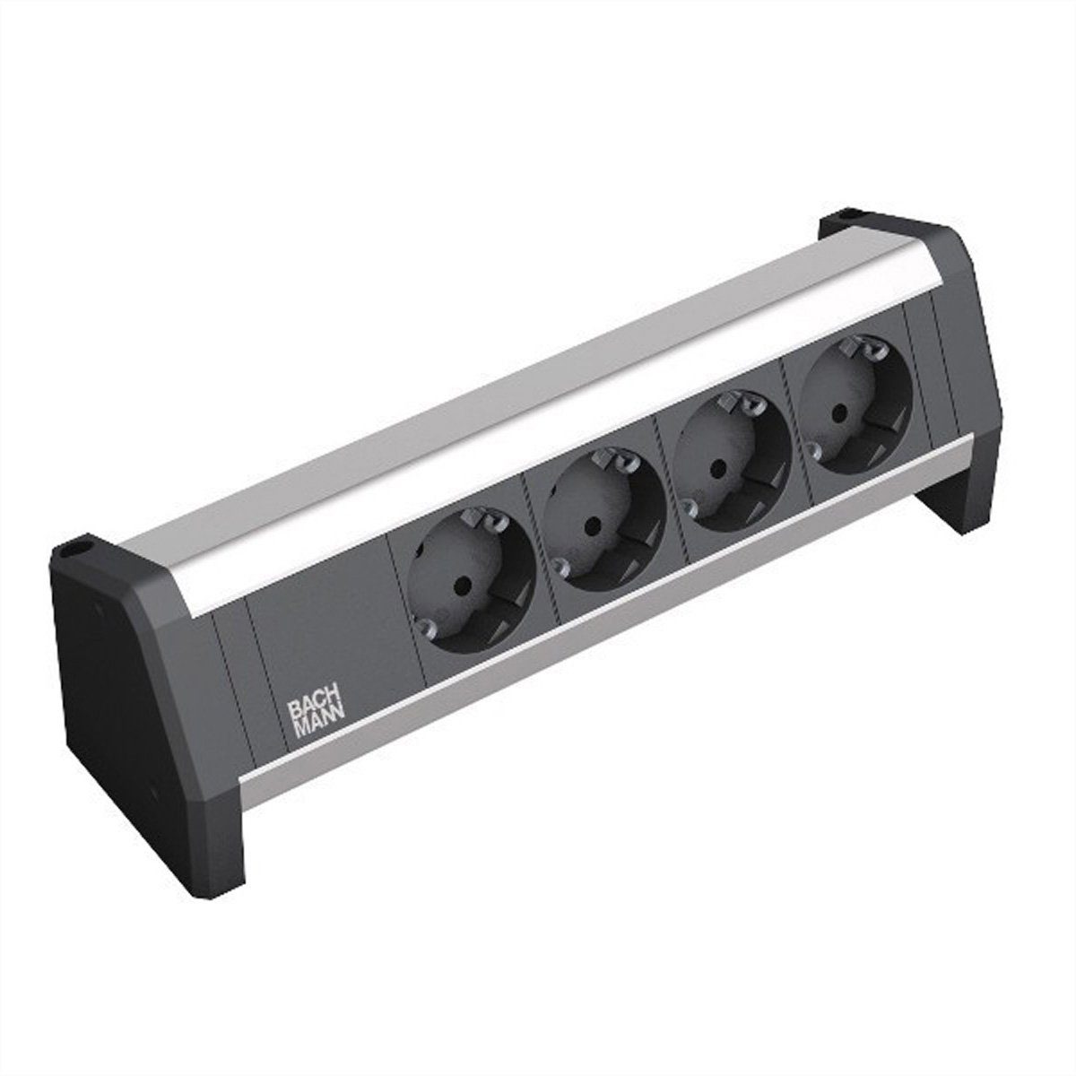 Bachmann DESK 4x Schutzkontakt mit fest verbundenem Anschlusskabel Steckdosenleiste (Kabellänge 3 m)