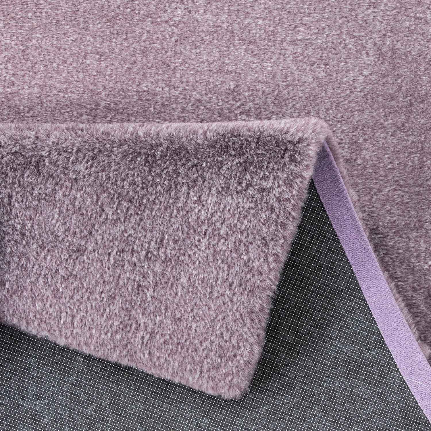 Vimoda Fellteppich Kunstfell Teppich Imitat, Rechteckig, Höhe: 10 mm, Dicht Seidiger Glanz Hochflor Einfarbig Wohnzimmerteppich Soft