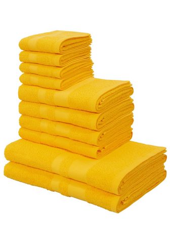My home Rankų rankšluostis rinkinys Vanessa 10-tlg Handtuch-Set in Standard- ir Premium-Qualität švelnus Walkfrottee (Rinkinys 10-St) 100% medvilnė Duschtücher Rankų rankšluostis Gästetücher su sieninių tapetų juosta
