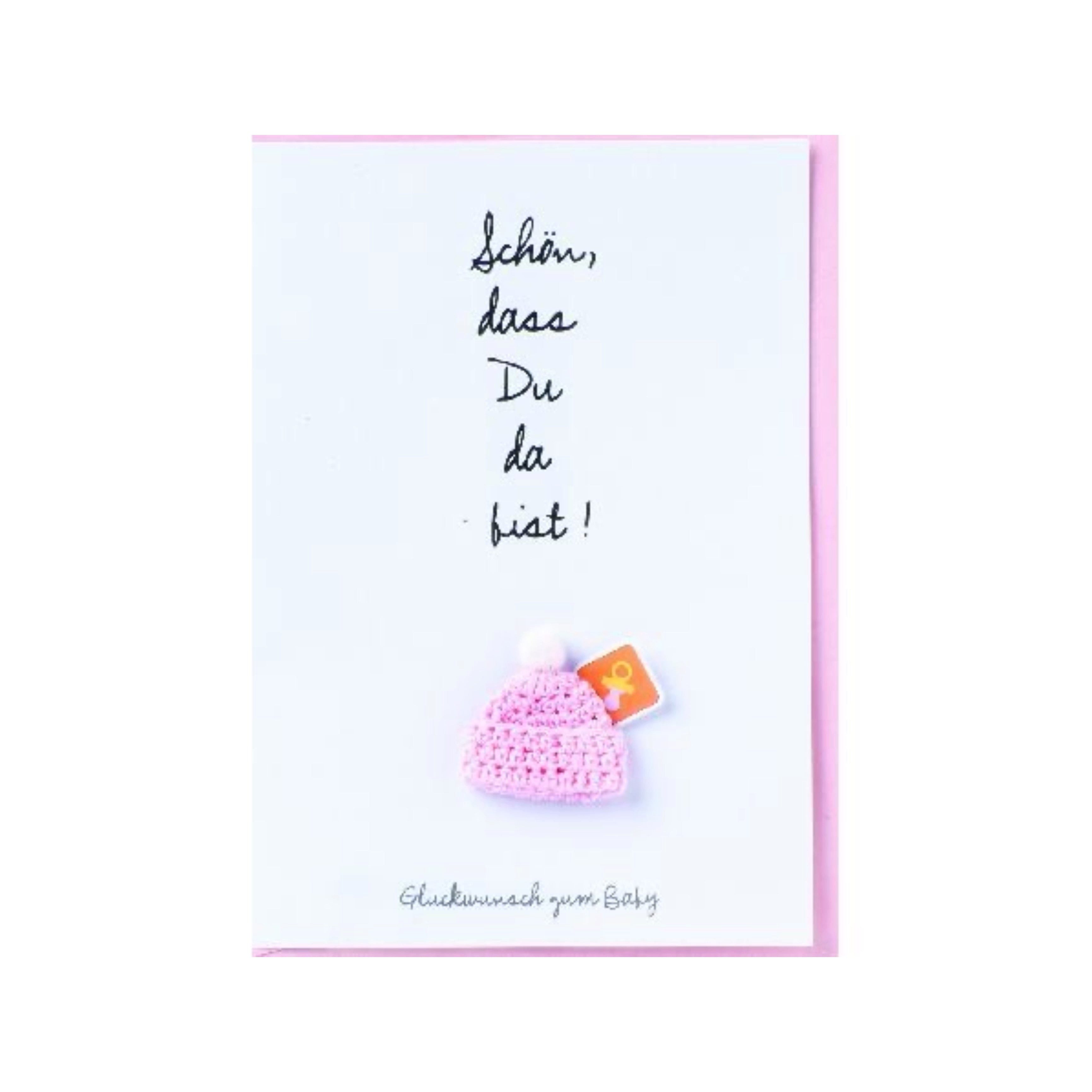 Räder Design Glückwunschkarte Karte zur Geburt rosa/Mädchen "Schön dass du da bist" von räder design