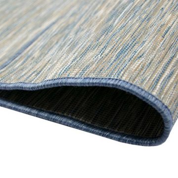 Outdoorteppich Teppich Innen- und Außenbereich meliert Sisaloptik Blau, Carpetia, rechteckig, Höhe: 5 mm, beidseitig verwendbar