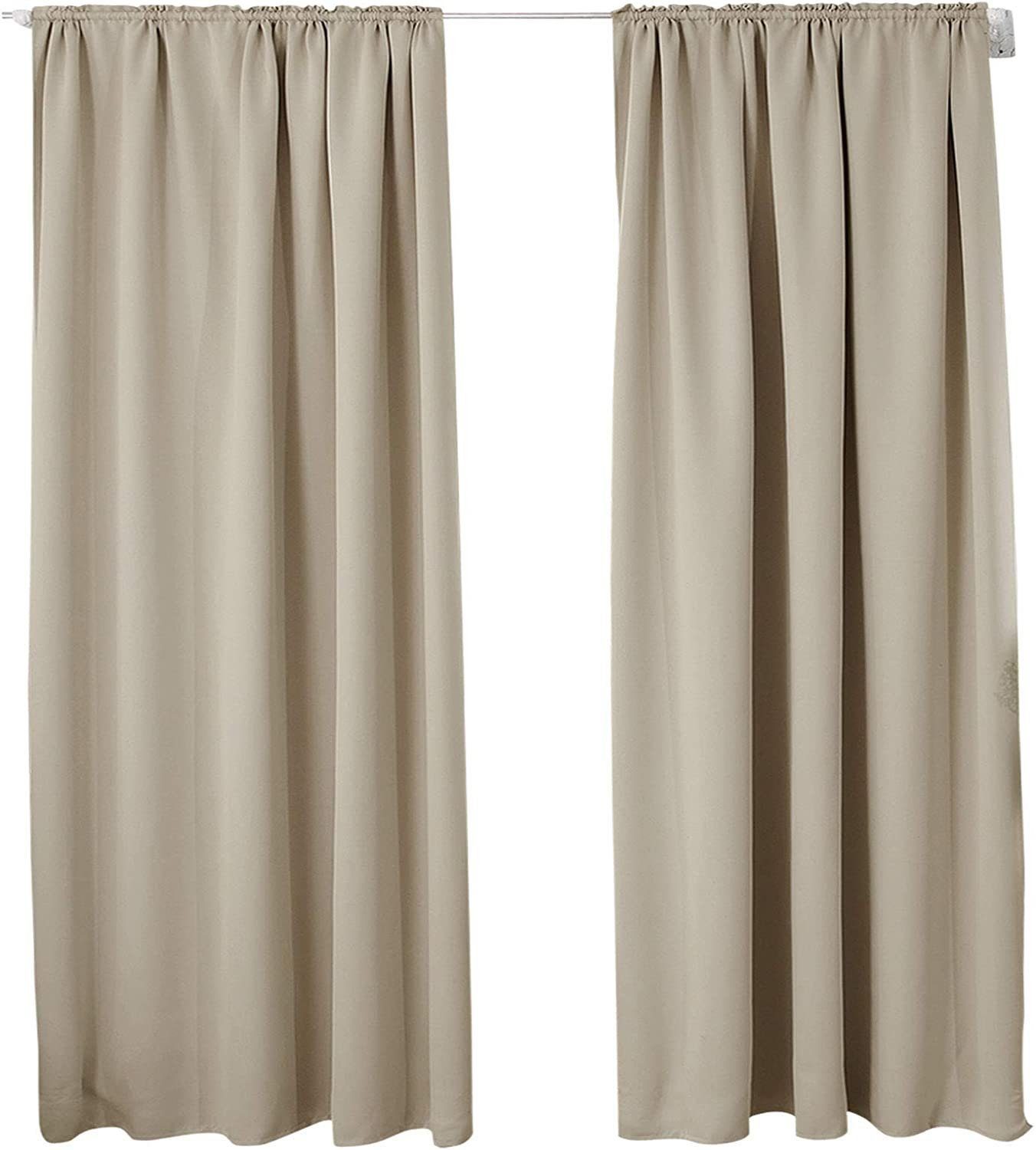 Woltu Gardine (2 St), Kräuselband für Schiene, Thermo-/Verdunklungsvorhang günstig online kaufen