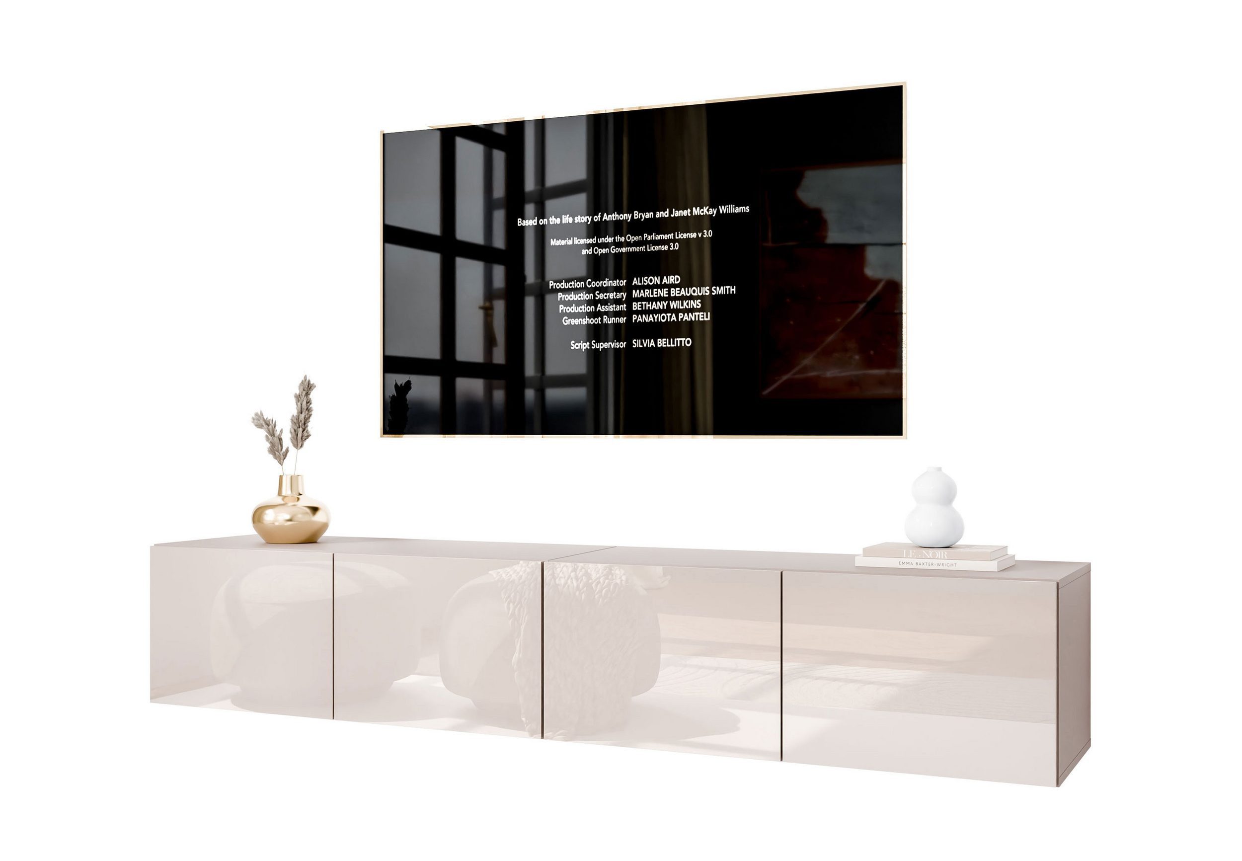 yourhouse24 Lowboard Noisy TV-Lowboard 200 cm hängend mit LED-Beleuchtung u günstig online kaufen