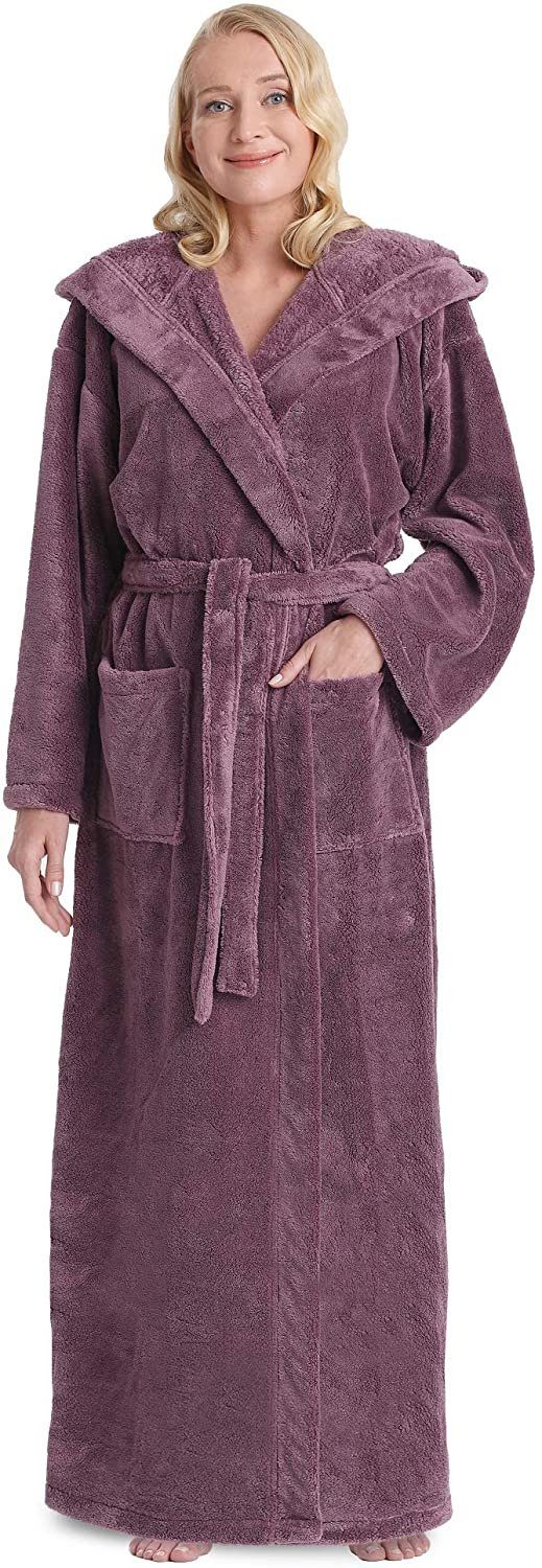 Arus Damenbademantel Helia, 100% Polyester, mit Kapuze, extra lang, aus 100 günstig online kaufen