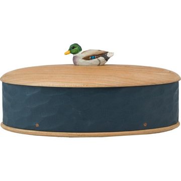 Wildlife Garden Schmuckkassette Holzkästchen mit Deckel Oval Stockente Blau (12x19cm)