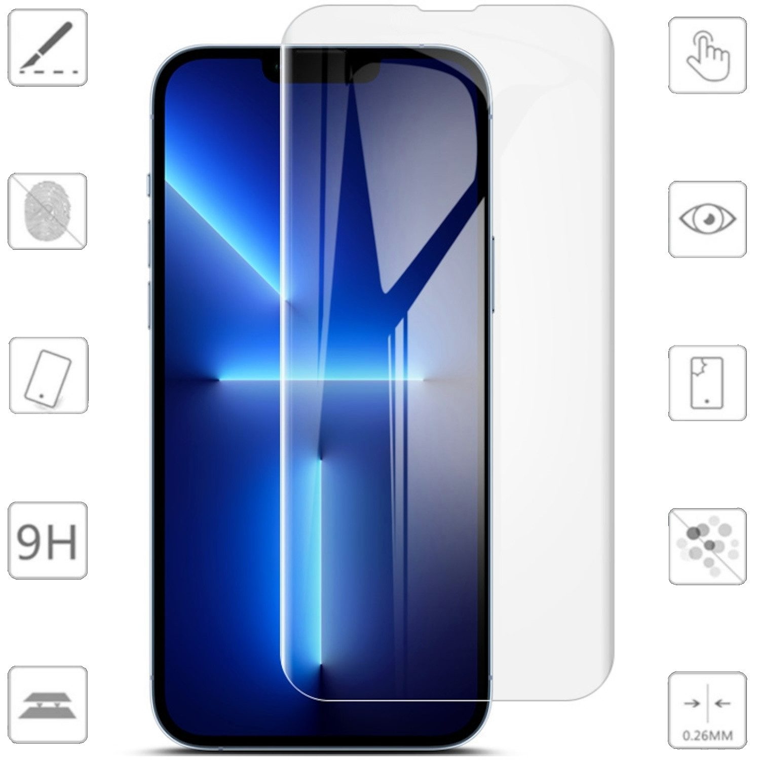 Handyhülle Für Apple iPhone 16e 1x 4D Display Full Curved H9 Hart Glas Schutz