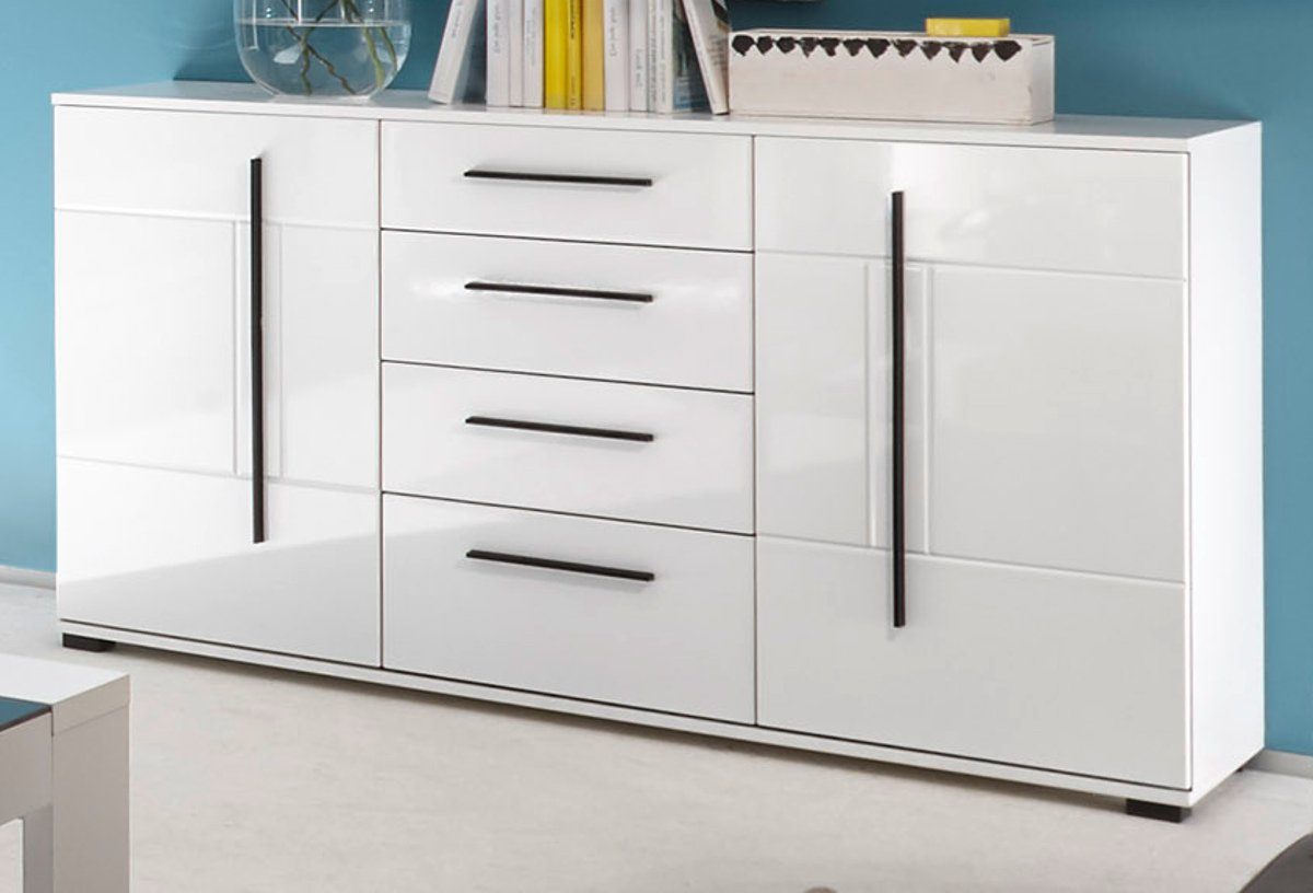 Furn.Design Sideboard Design-D (Kommode in weiß Hochglanz, 150 x 86 cm), mit Soft-Close