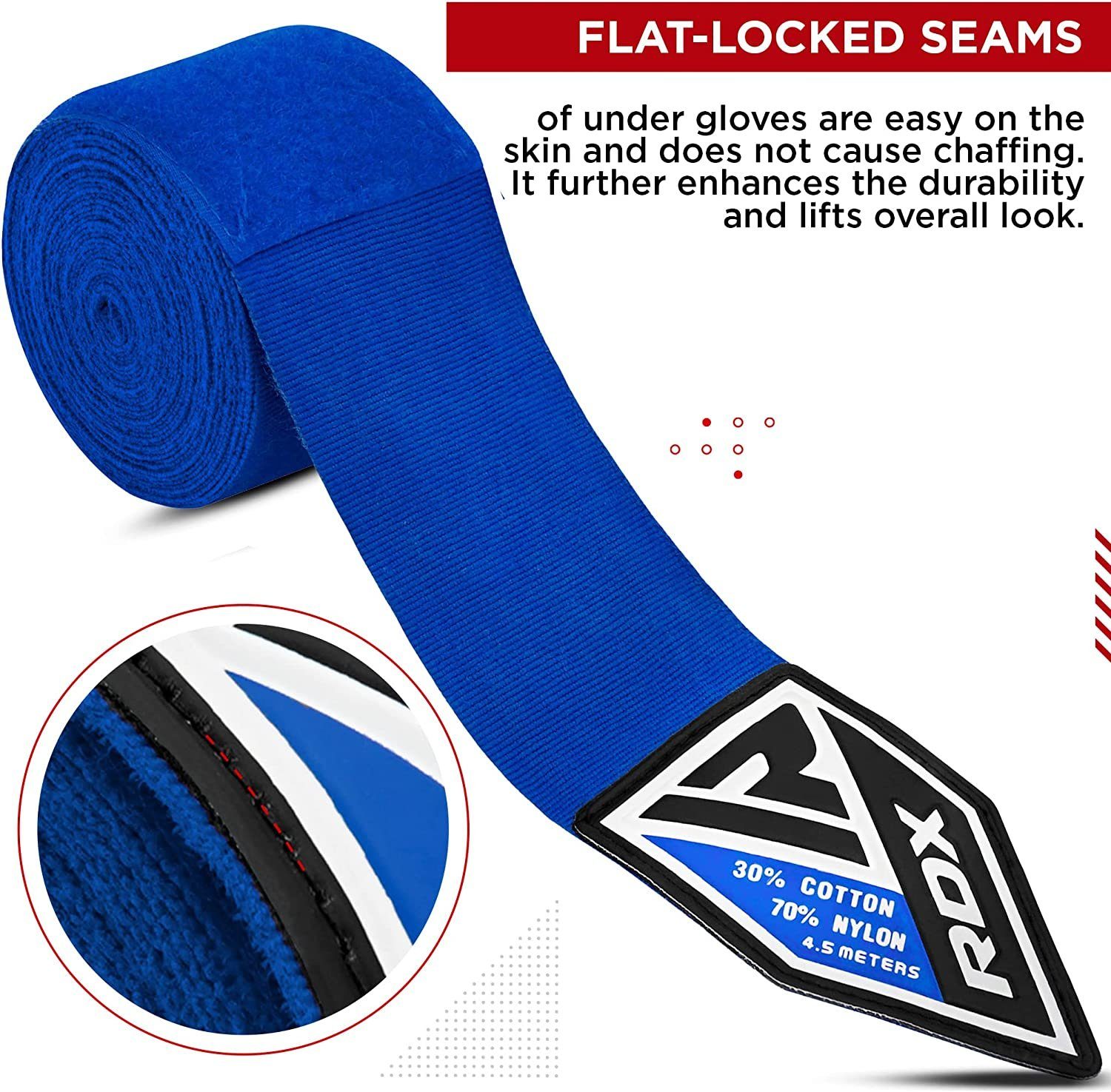 RDX Sports Boxbandagen RDX 4.5m Profi Boxbandagen Boxen MMA Muay Thai, Elastisch Handbandagen