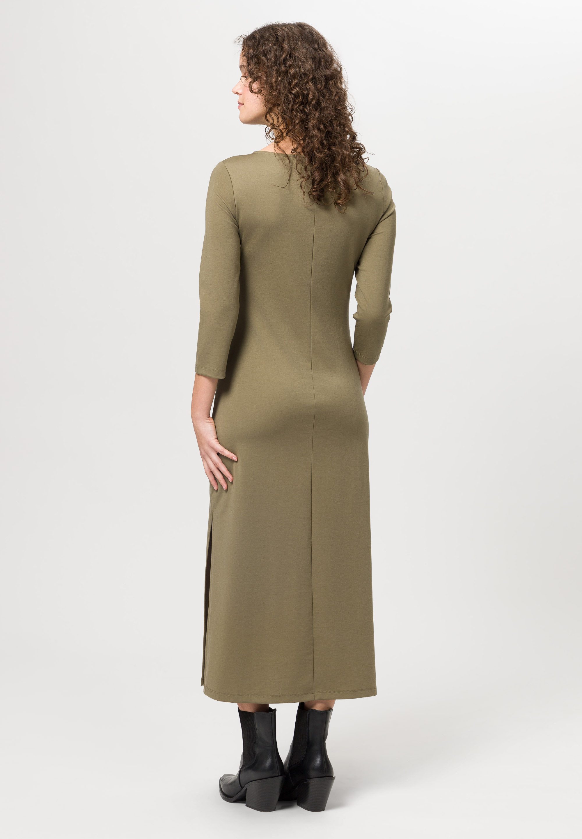 Les Lunes Jerseykleid DAKOTAA Dress Midi Wadenlanges Kleid mit seitlichem Schlitz