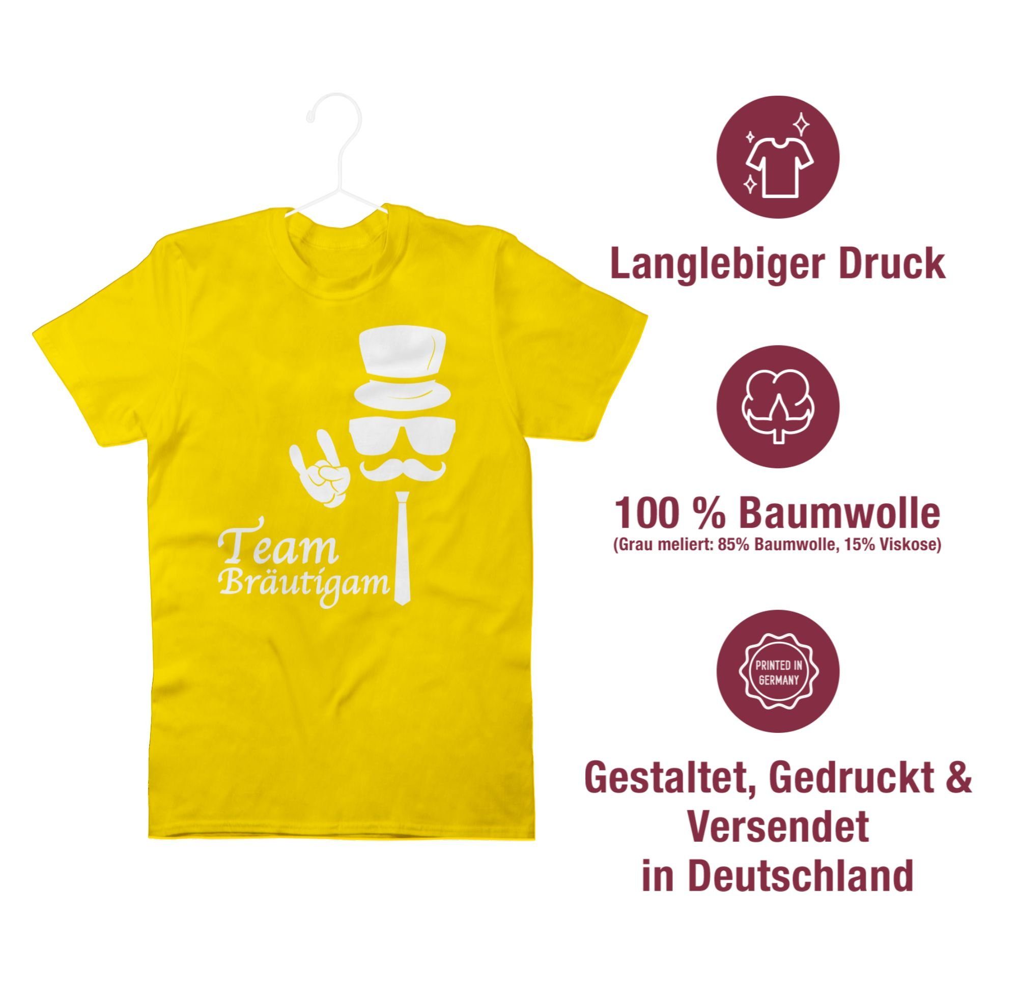 Shirtracer Bräutigam JGA Team Männer 3 Hipster Gelb T-Shirt