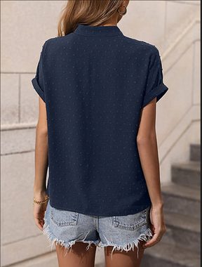 FIDDY T-Shirt Schweizer Hemd mit Polka-Dot-Kragen