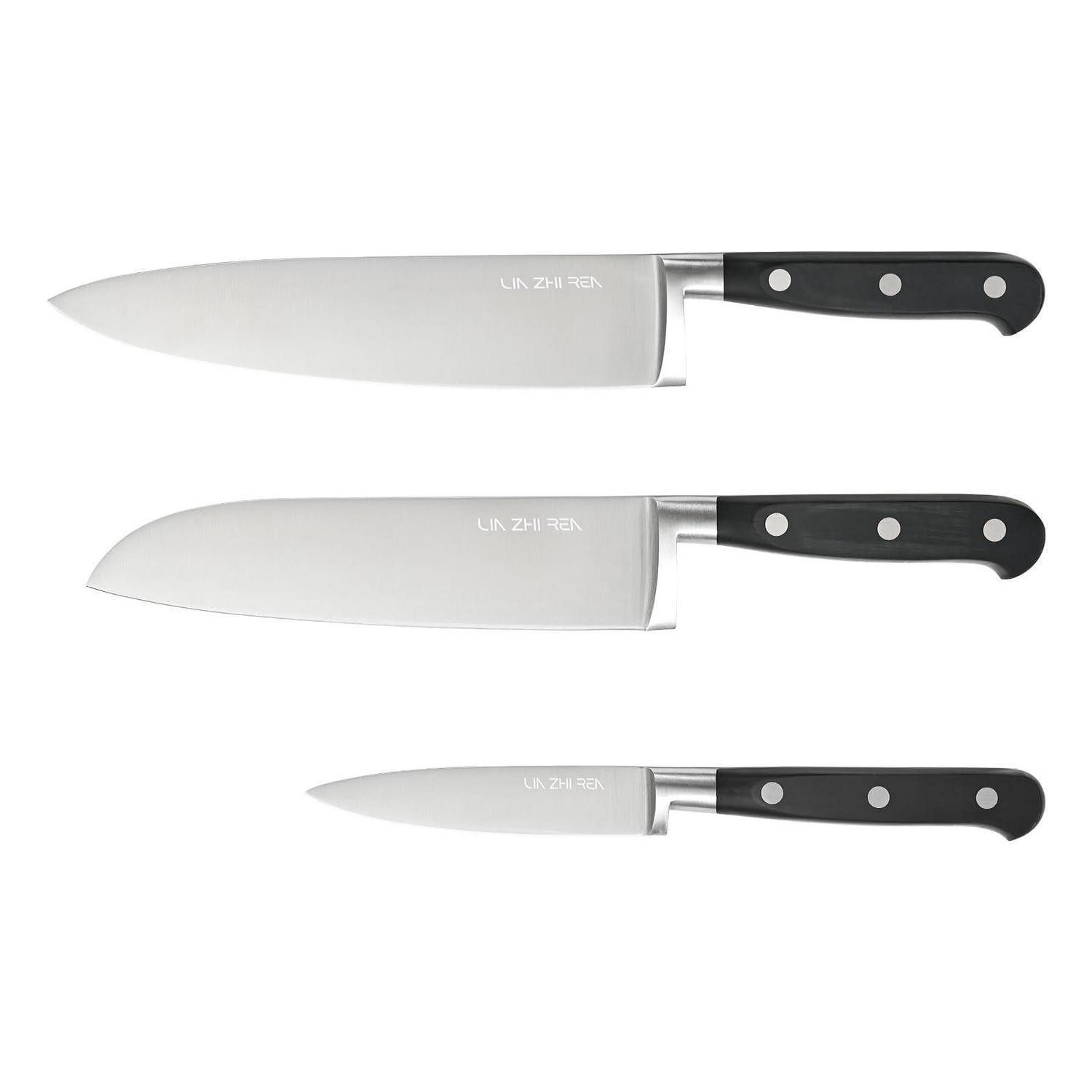 LuxusKollektion Messer-Set Küchenmesserset 3-teilig ultrascharf Edelstahl