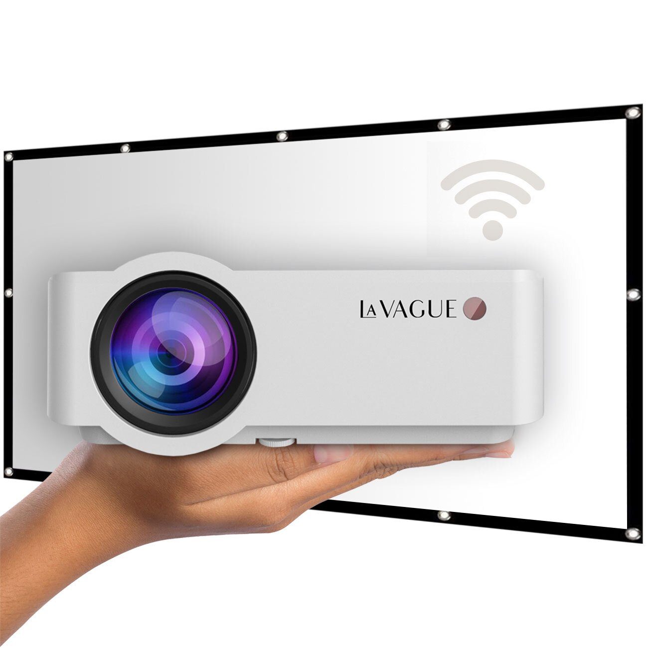 LA VAGUE LV-HD340 WI-FI BUNDLE LED-Projektor inkl. LED-Beamer (2500 lm, 1000:1, 1920 x 1080 px, LED-Projektor inkl. LV-STA100FP)