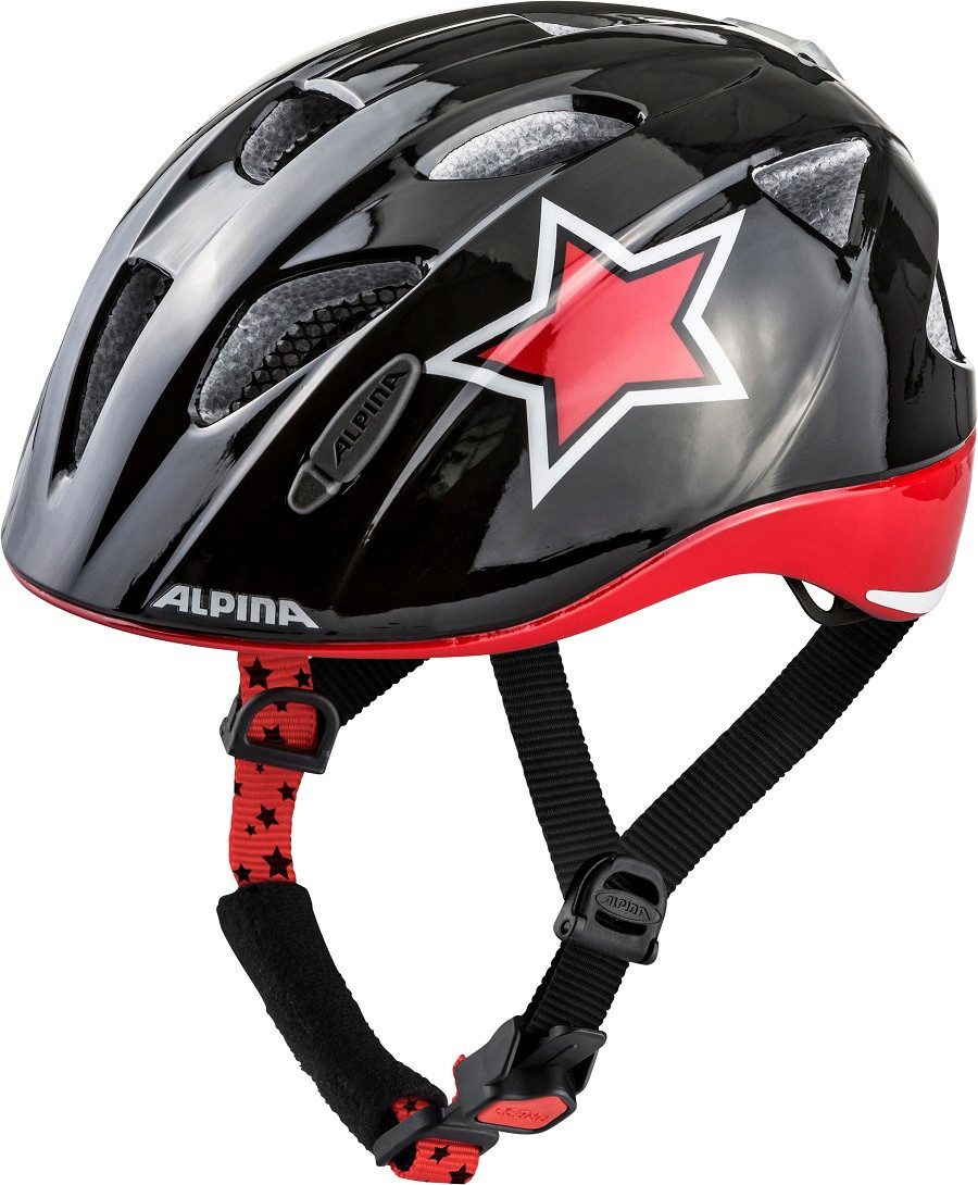 Alpina Fahrradhelm Ximo Flash Stern schwarz/rot/weiss Kinder