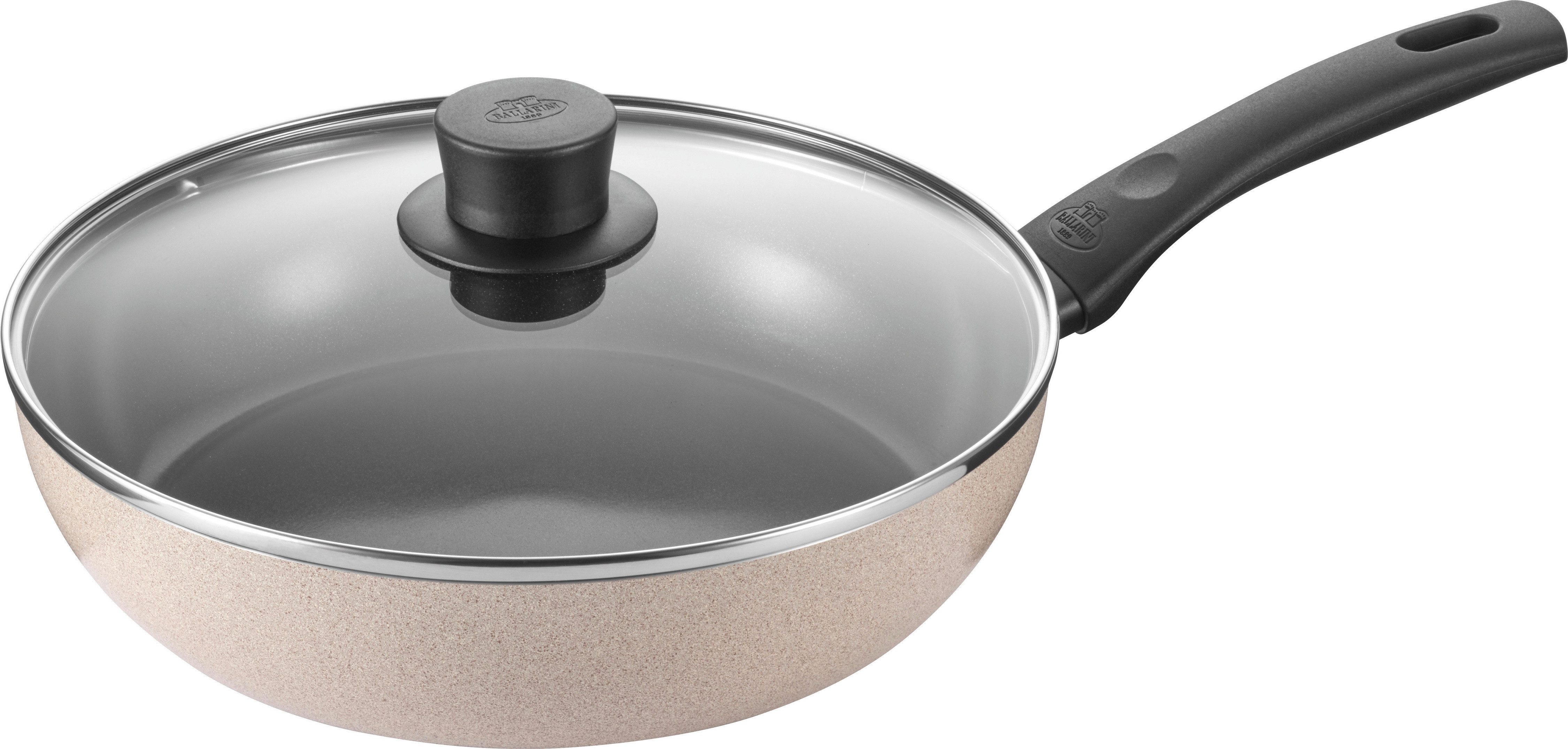 BALLARINI Schmorpfanne Ledro, mit Deckel, Aluminium (1-tlg), Keramikbeschichtung, recyceltes Aluminium, Thermopoint, Made in Italy