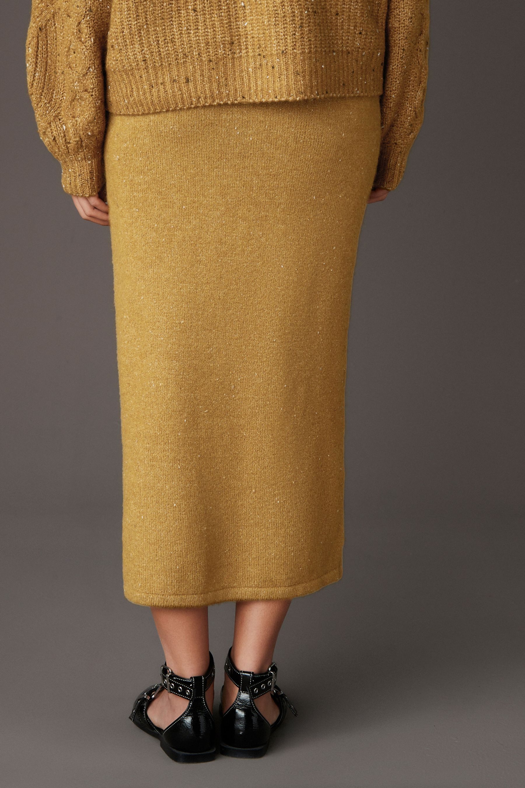 Next Midirock Langer enger Strickrock mit Noppengarn und Wolle (1-tlg) günstig online kaufen