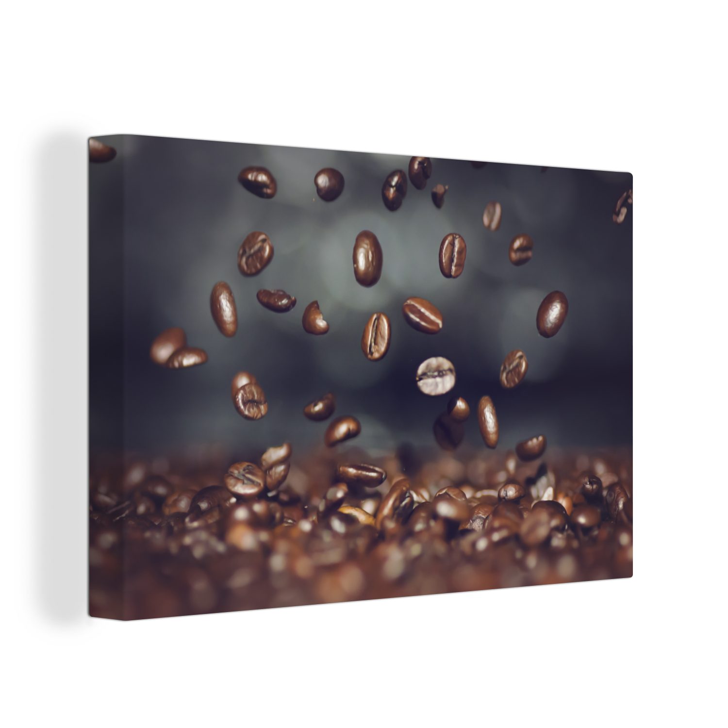 Kaffeebohnen, 30x20 (1 Wandbild Leinwandbilder, St), OneMillionCanvasses® cm Leinwandbild Fallende Aufhängefertig, Wanddeko,