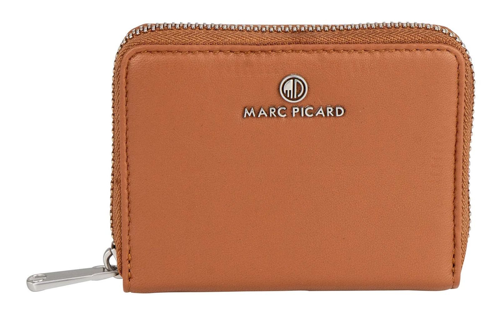 Marc Picard Geldbörse Zip Wallet, aus echtem Lammleder mit RFID-Blocker Schutz