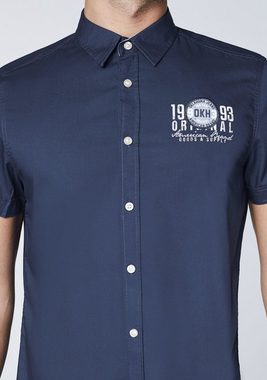 Oklahoma Jeans Langarmhemd mit kleinem Frontprint