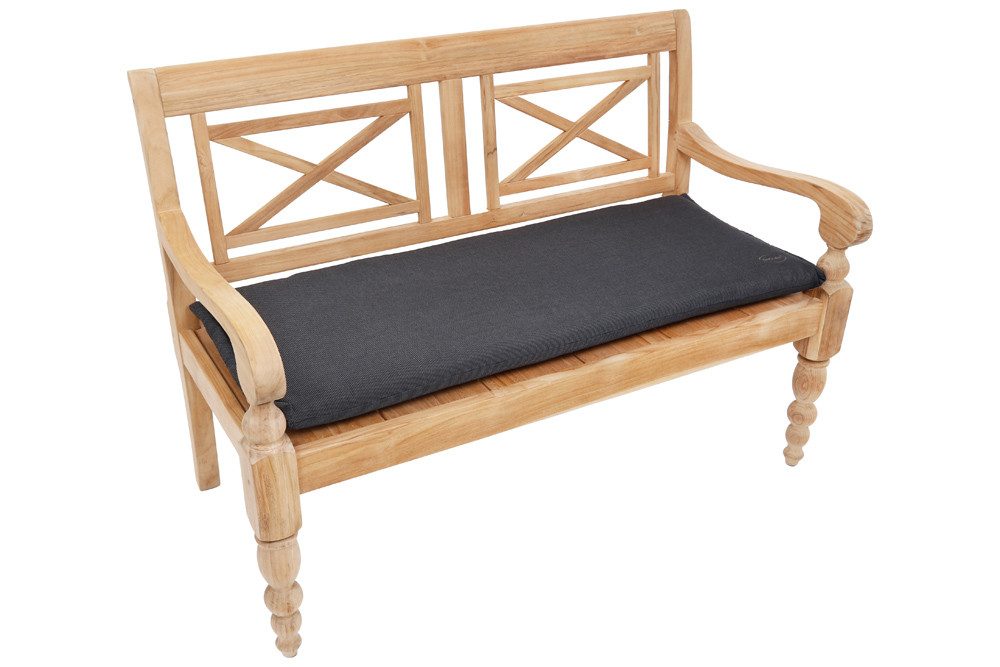 riess-ambiente Bankauflage ROG 45x110cm anthrazit – Sitzkissen, Polster-Auflage, (Einzelartikel, 1 St), bequemes Outdoor-Auflagekissen – ideal für 2-Sitzer Gartenbank