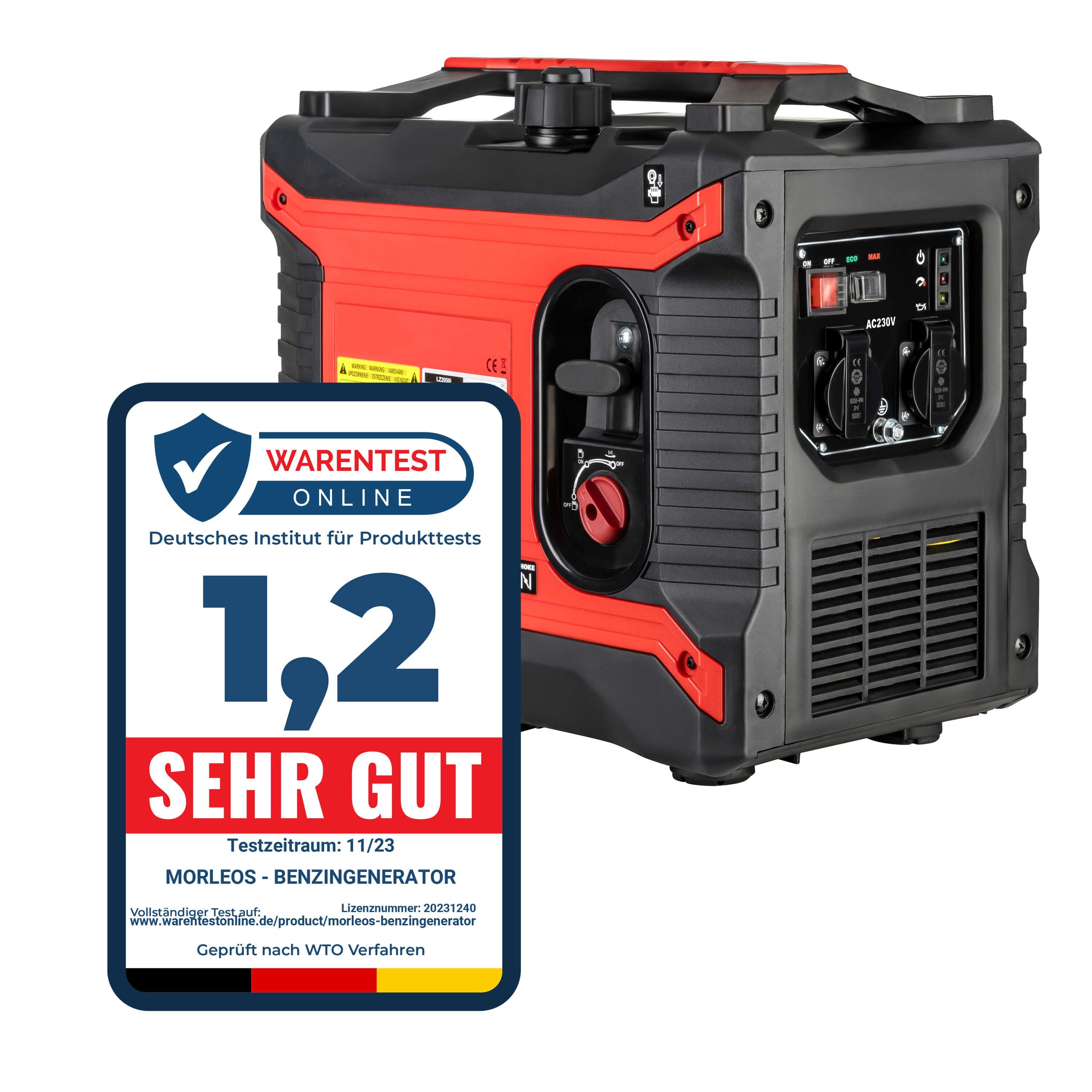 Stromerzeuger Inverter Stromgenerator Generator Notstromgenerator 2000 Watt 2x230V