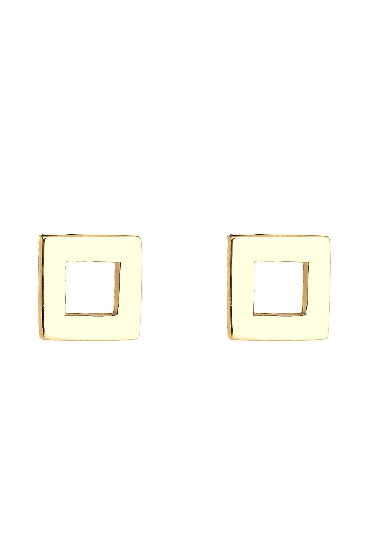 Paar Ohrstecker Gold Geo Look Elli Basic Silber 925 Minimal Stecker Sterling