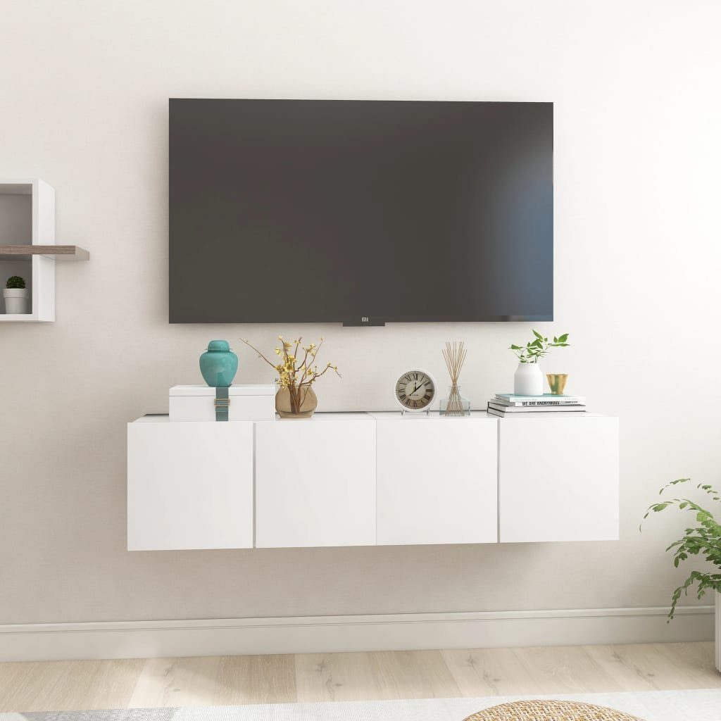 furnicato TV-Schrank TV-Hängeschränke 2 Stk. Weiß 60x30x30 cm