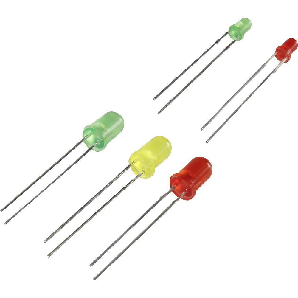 TRU COMPONENTS LED-Leuchtmittel TRU COMPONENTS VK-84523 LED-Sortiment Grün, Rot, Gelb Rund 3 mm, 5 mm