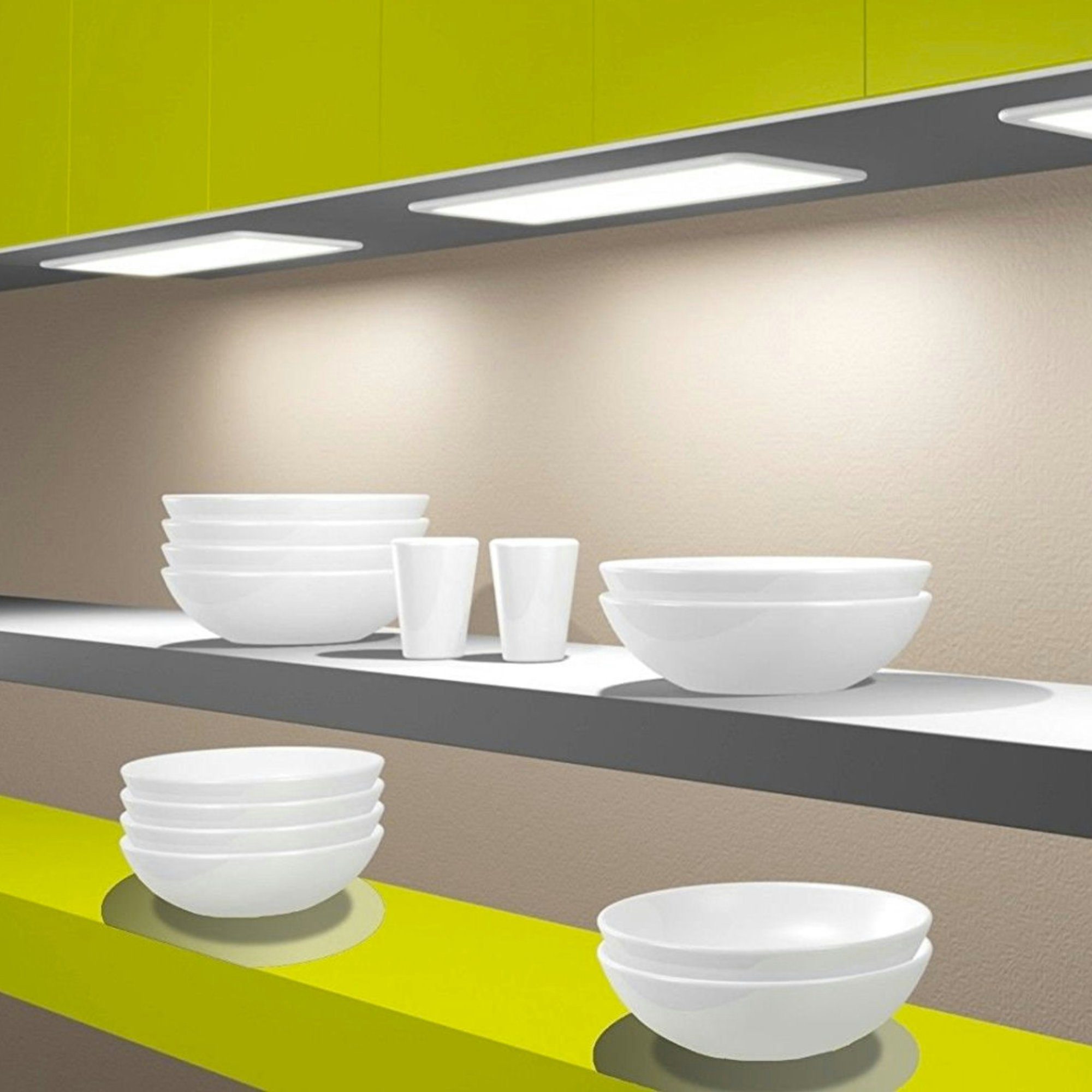 kalb LED Unterbauleuchte LED Unterbauleuchte Küchenleuchte Panel Küche Unterbaustrahler dimmbar, 450mm neutralweiß, neutralweiß grau