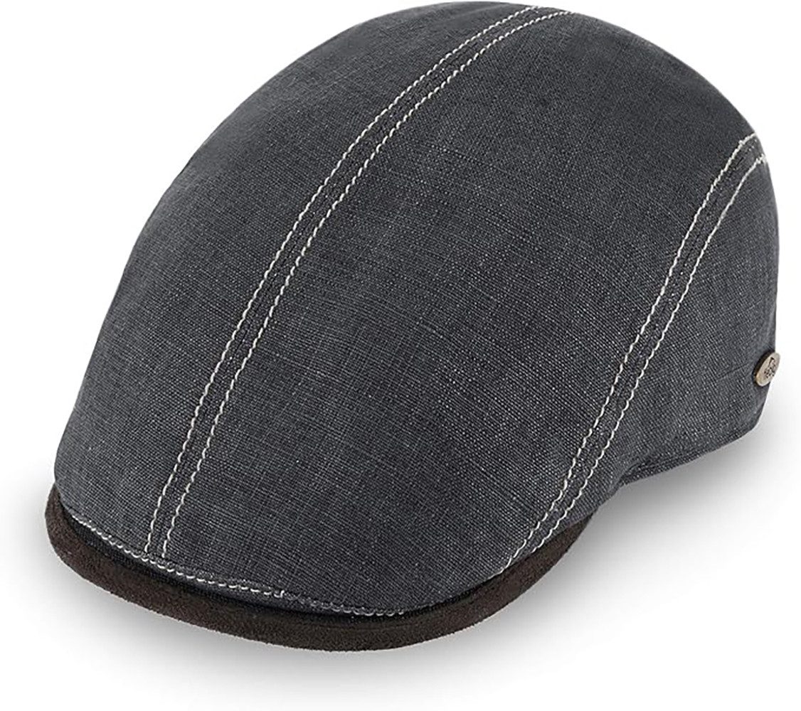 Fiebig Flat Cap Brighton Leinen, Schiebermütze mit Kontrastnähten, Made in günstig online kaufen