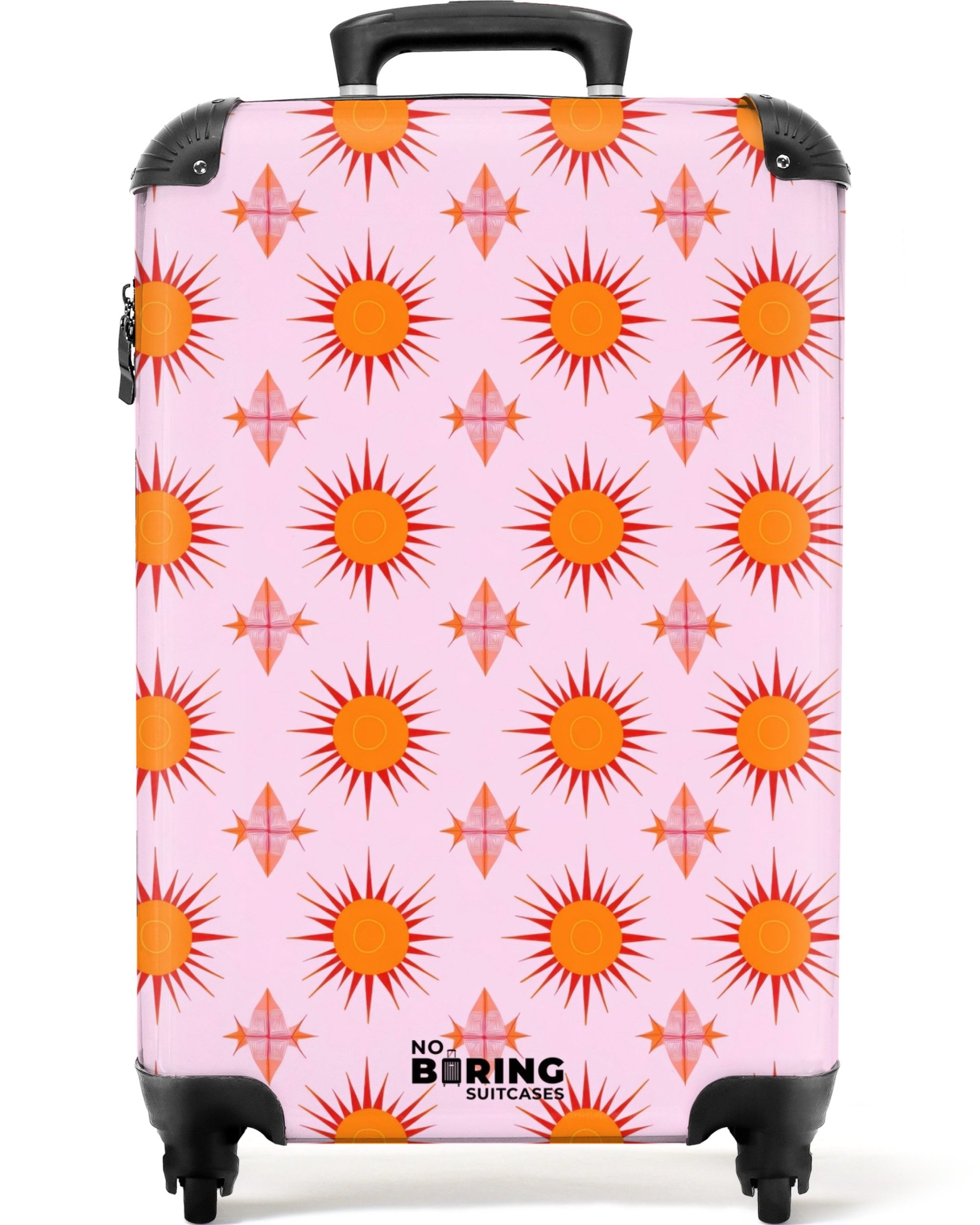 Hartschalen-Trolley Sonne - Muster - Rosa 55x35x20cm
