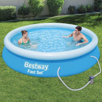 BESTWAY Pool 57274 Fast Set Pool Swimmingpool Rund + Filterpumpe Filter 366x76cm