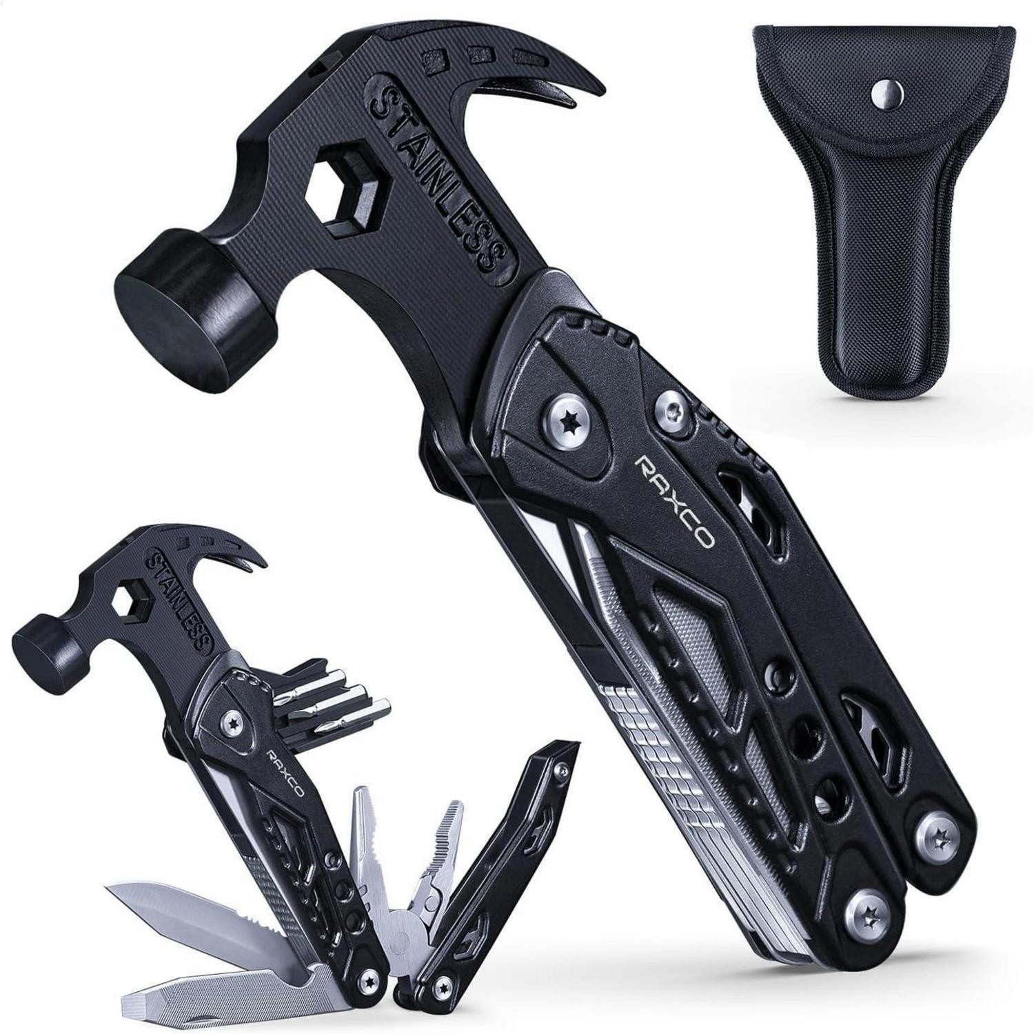LuxusKollektion Multitool Multitool Zange Camping Vatertag Geschenk 15 IN 1 MULTITOOL HAMMER