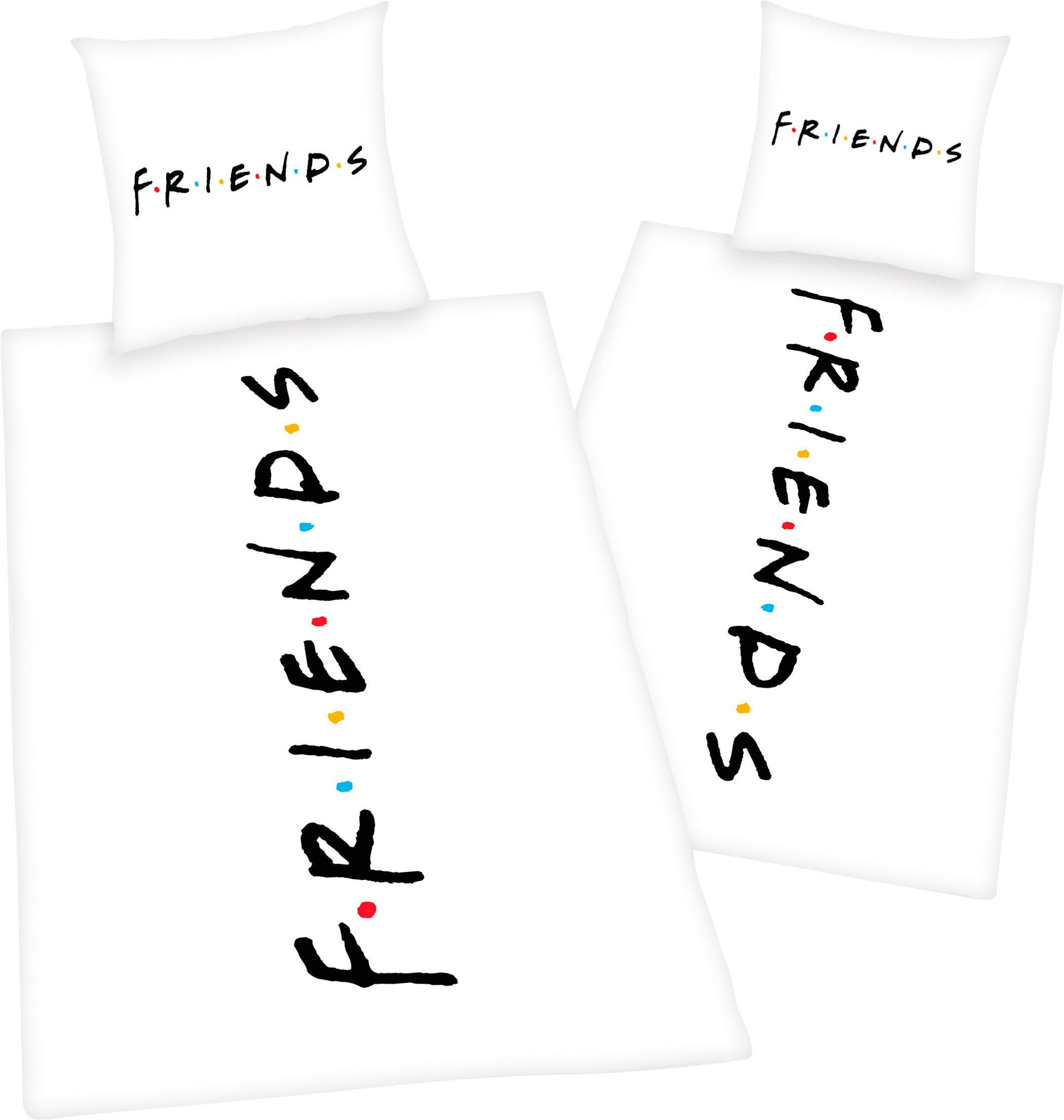 Bettwäsche F.R.I.E.N.D.S / Friends, Renforcé, mit tollem Friends-Schriftzug